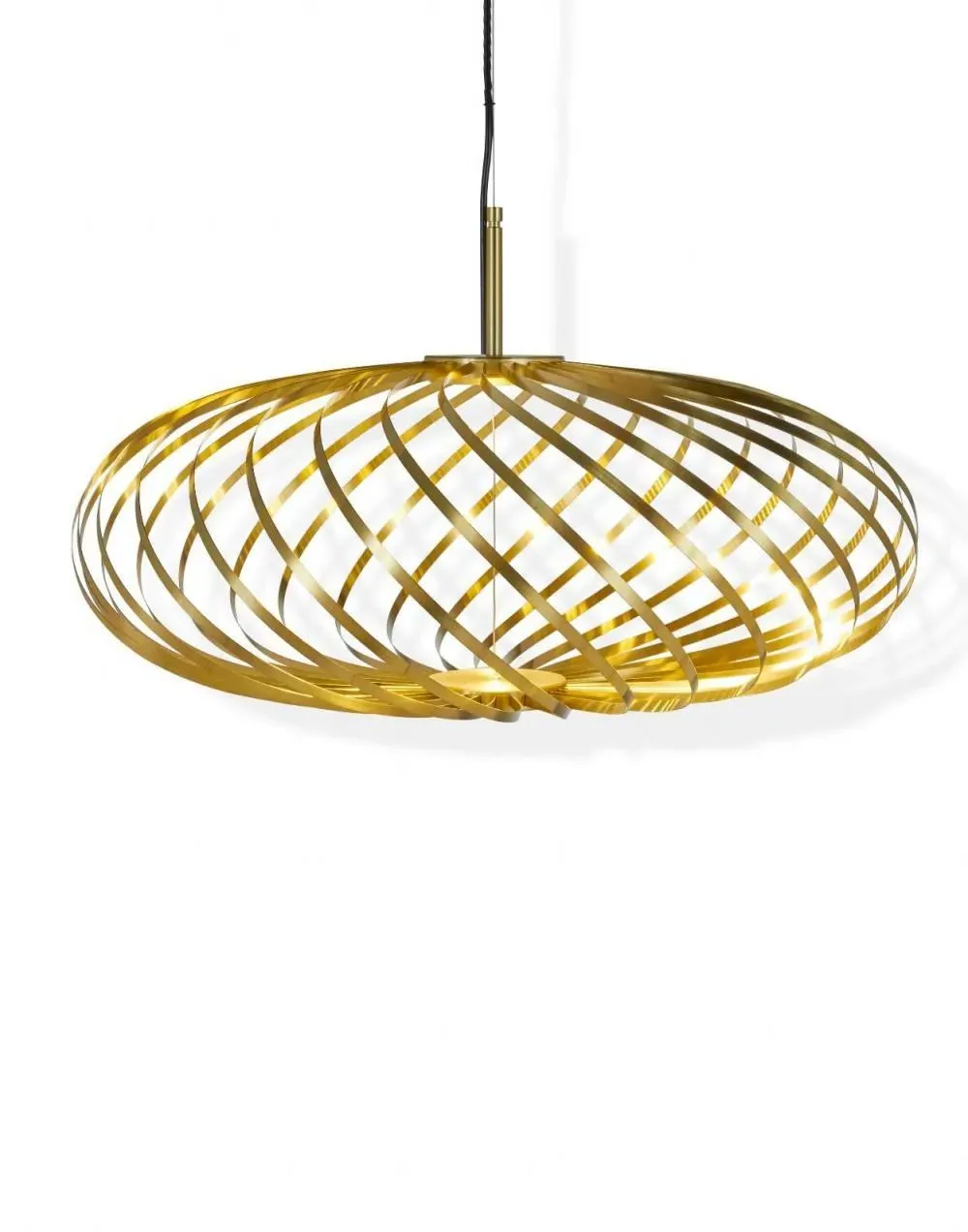 Large Spring Pendant Light - Brass, Steel