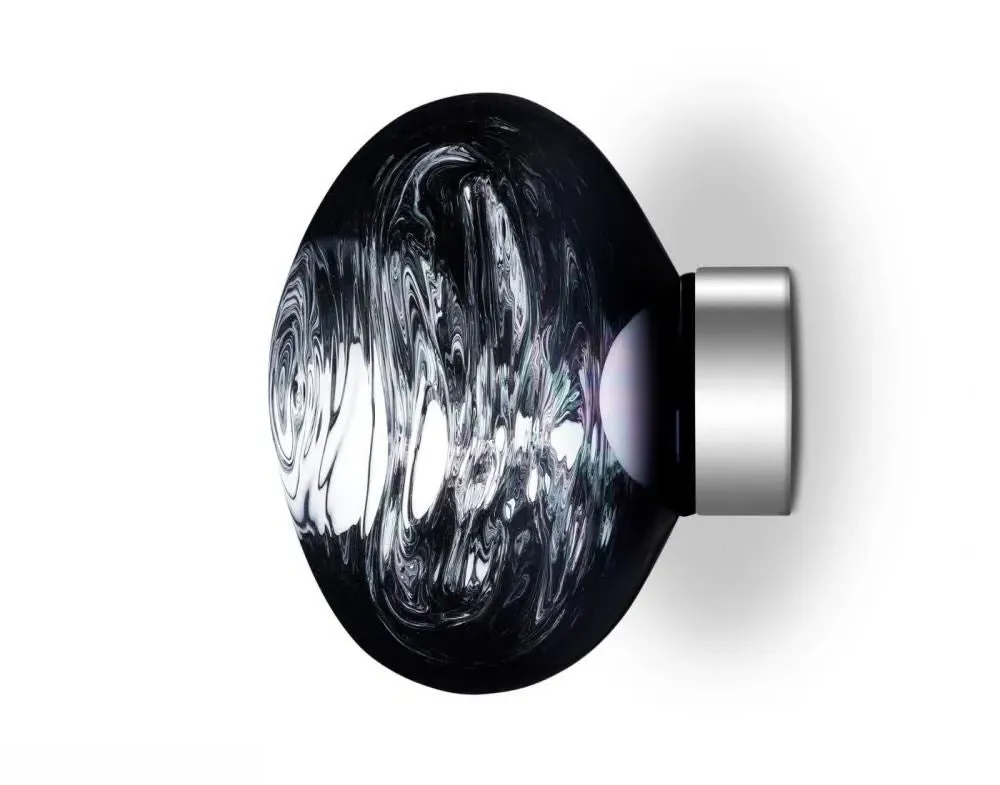 LED Wall Light with Glass Shade - Chrome