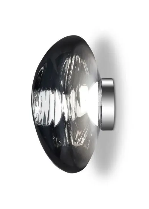 LED Wall Light with Glass Shade - Chrome