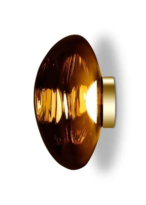 LED Wall Light with Glass Shade - Gold