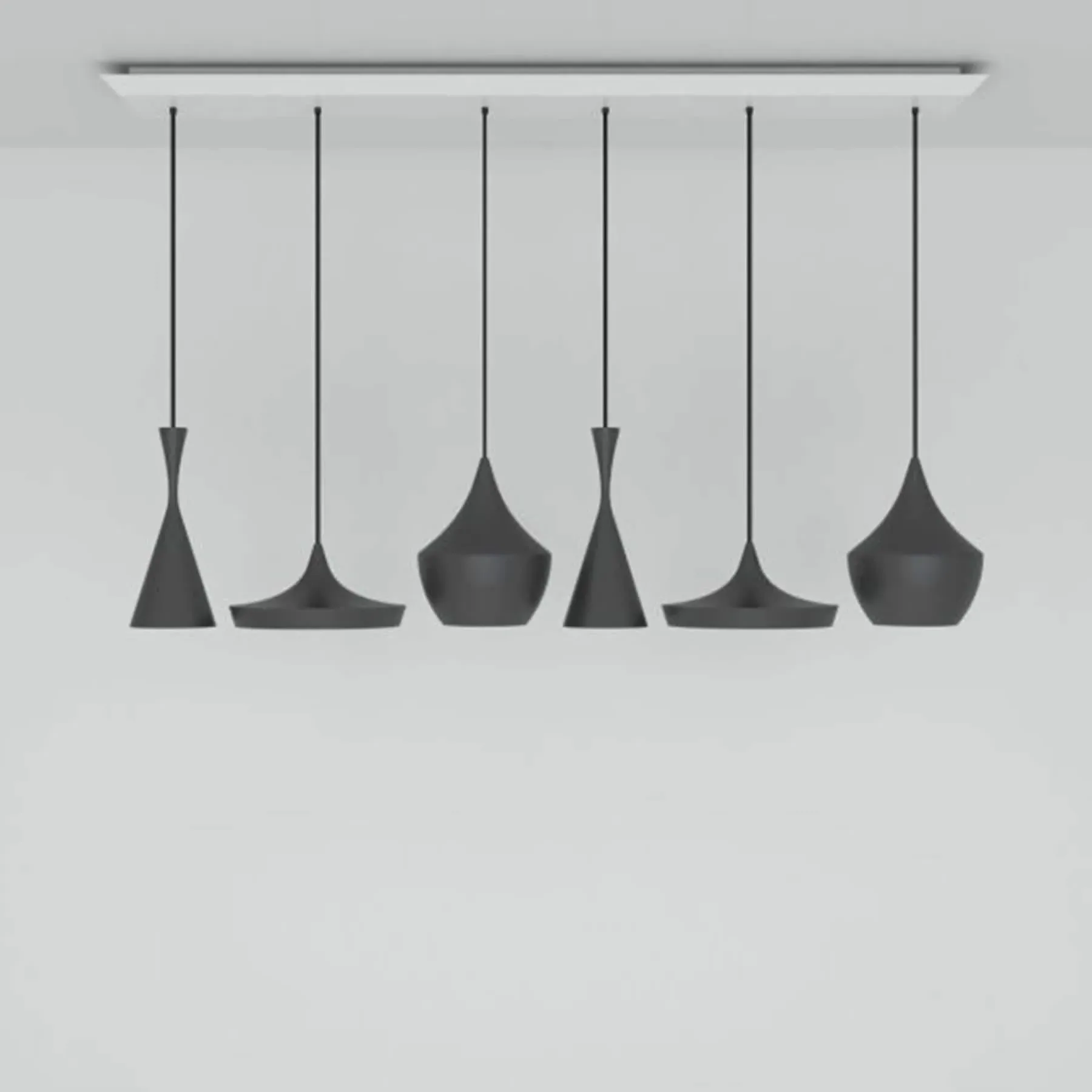 Linear LED Pendant Light System - Black