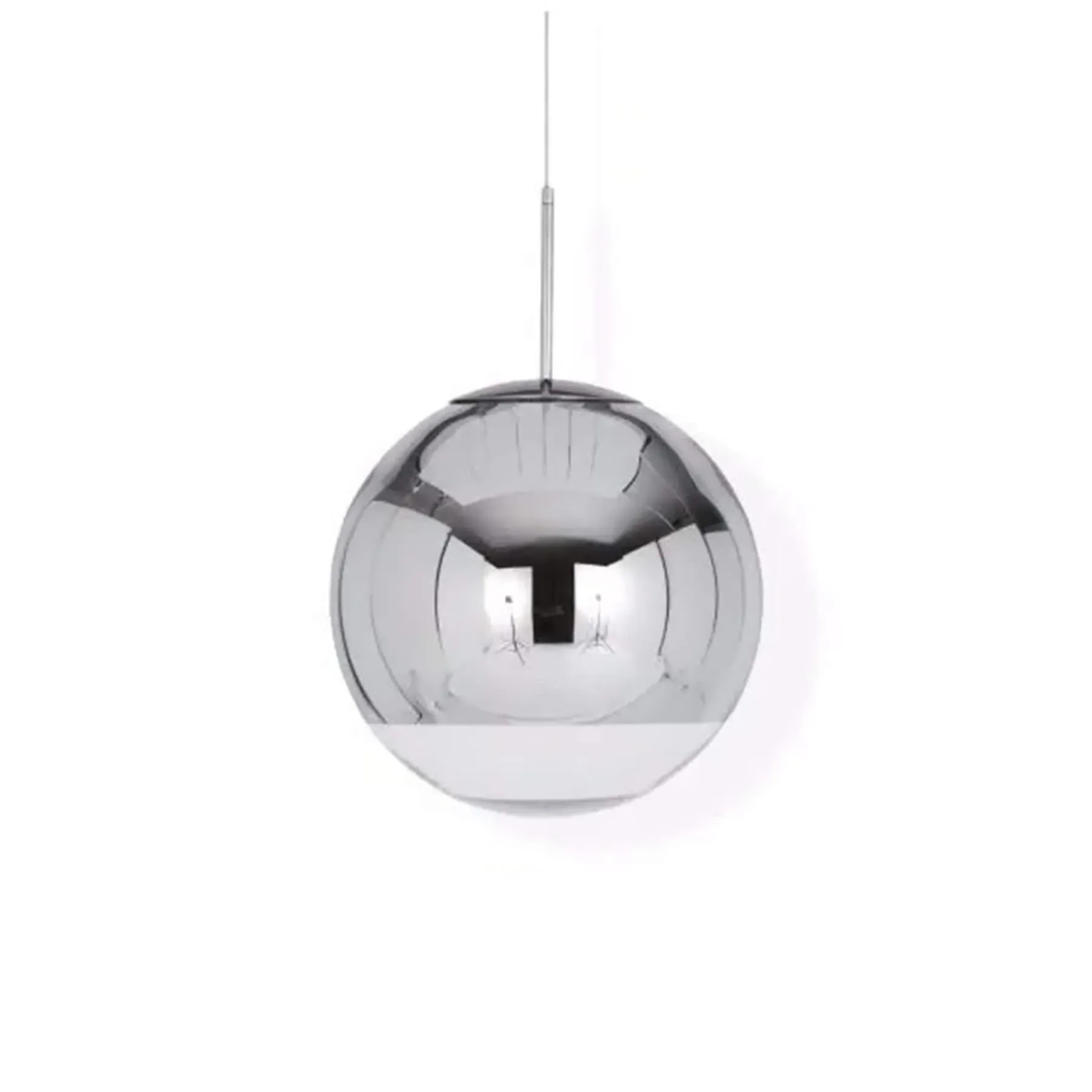 Medium Mirror Ball Pendant Light - Silver, Metal