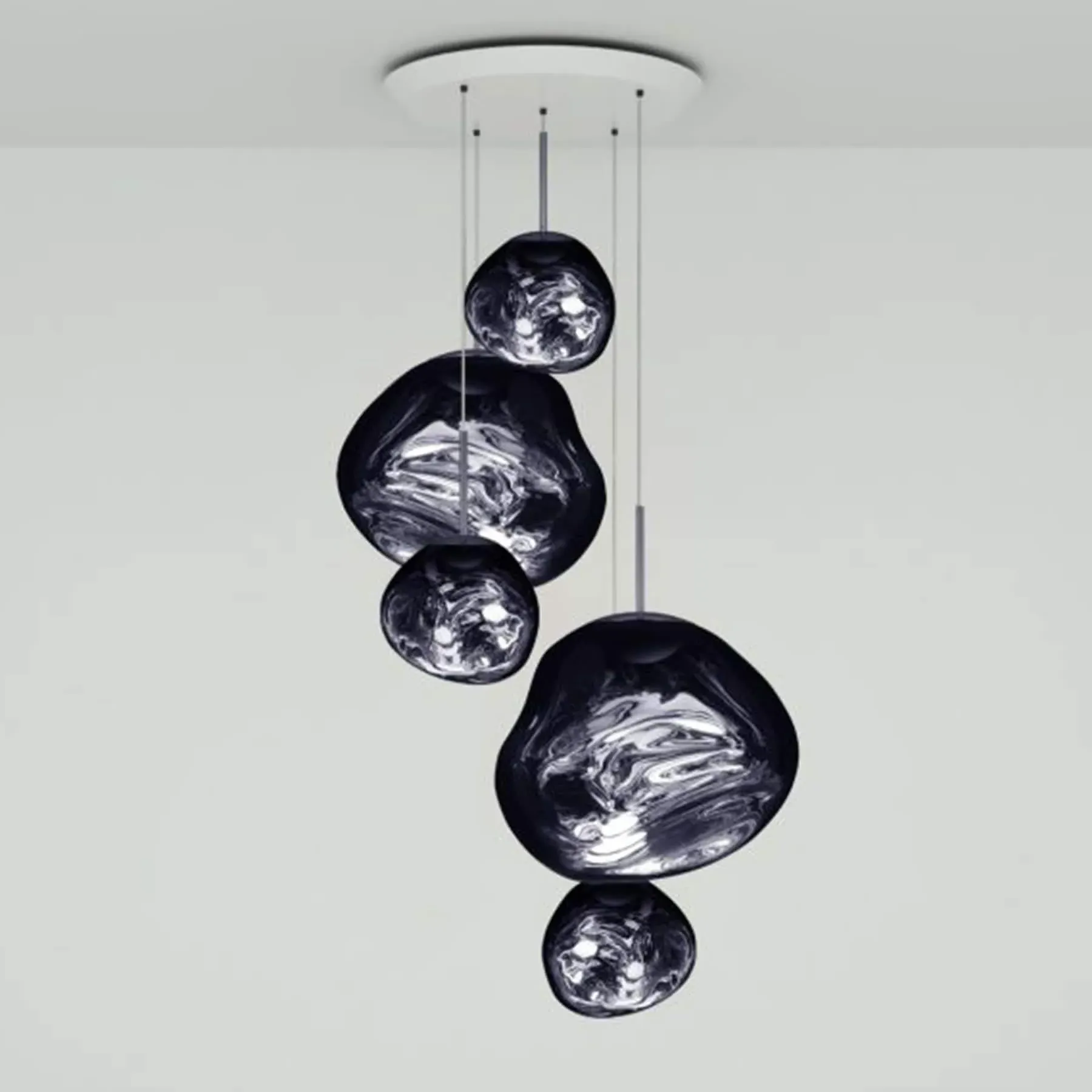 Melt Large Round LED Pendant Light System - Smoke