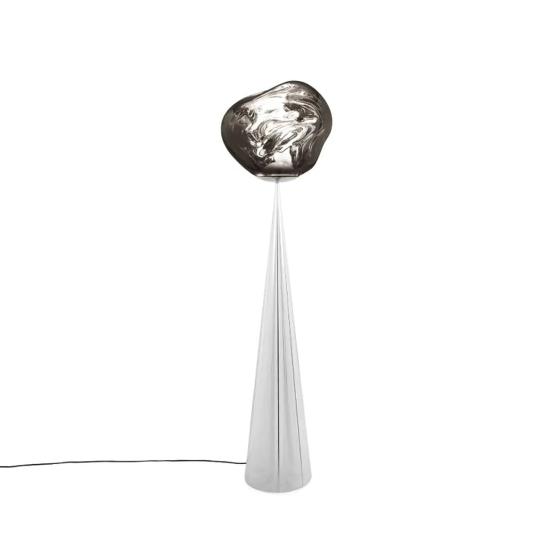 Melt LED Cone Fat Floor Light - Silver