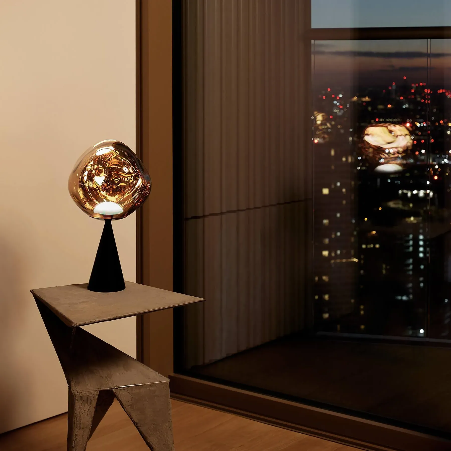 Melt LED Cone Fat Table Light - Copper