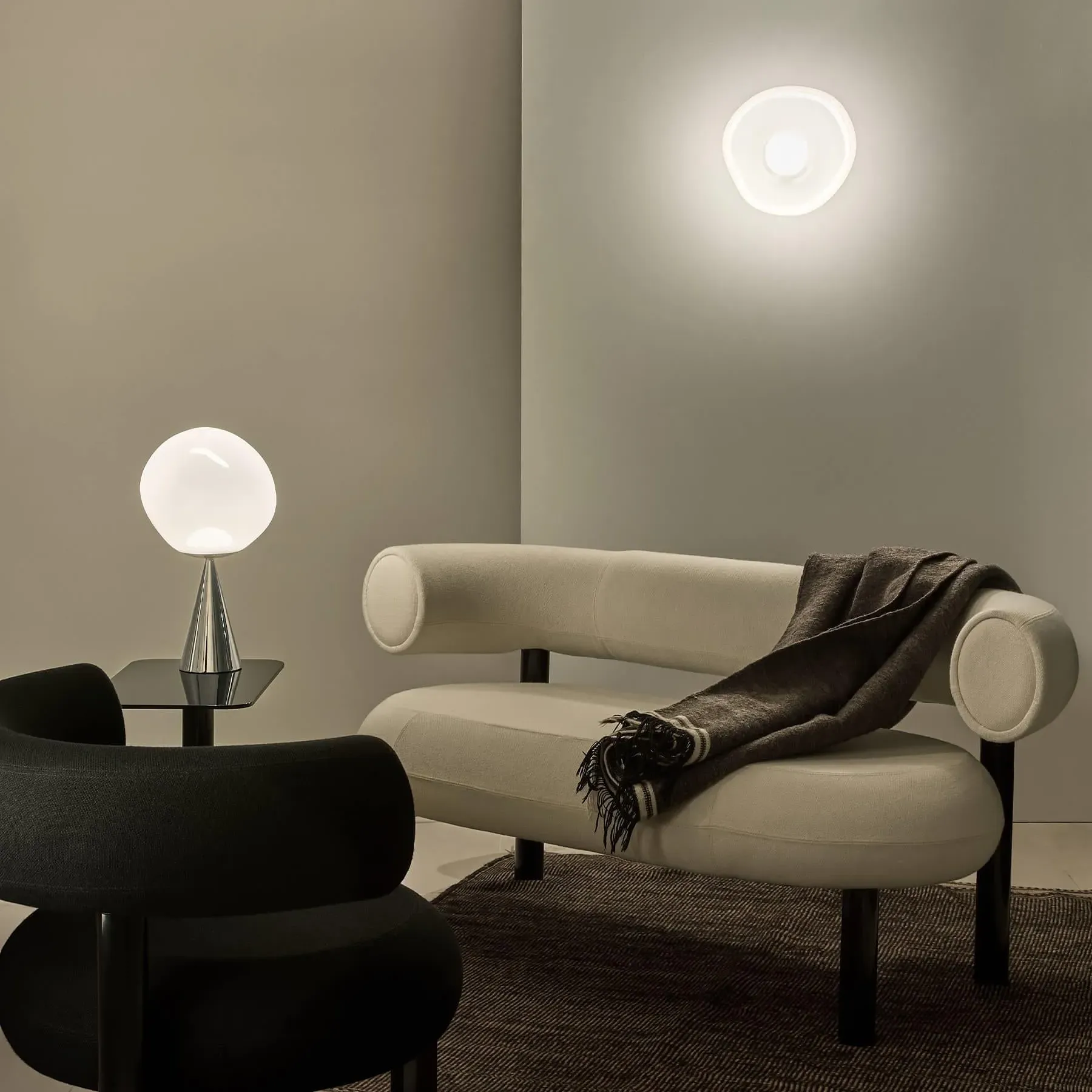 Melt LED Cone Fat Table Light - Silver