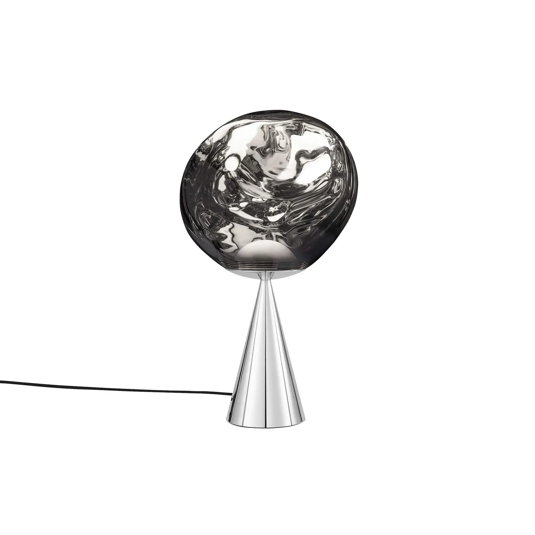 Melt LED Cone Fat Table Light - Silver