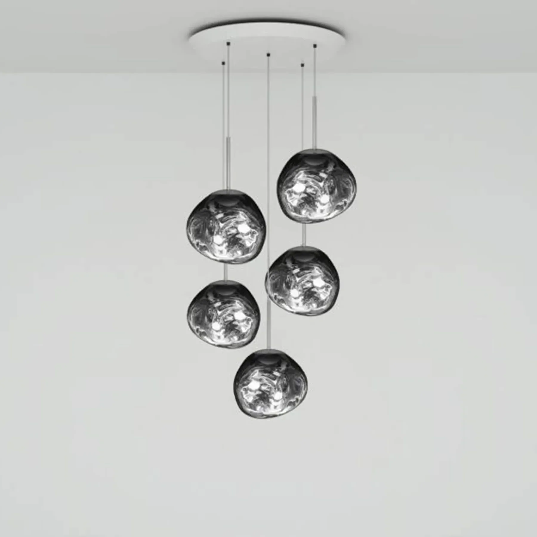 Melt Mini Round LED Pendant Light System - Chrome