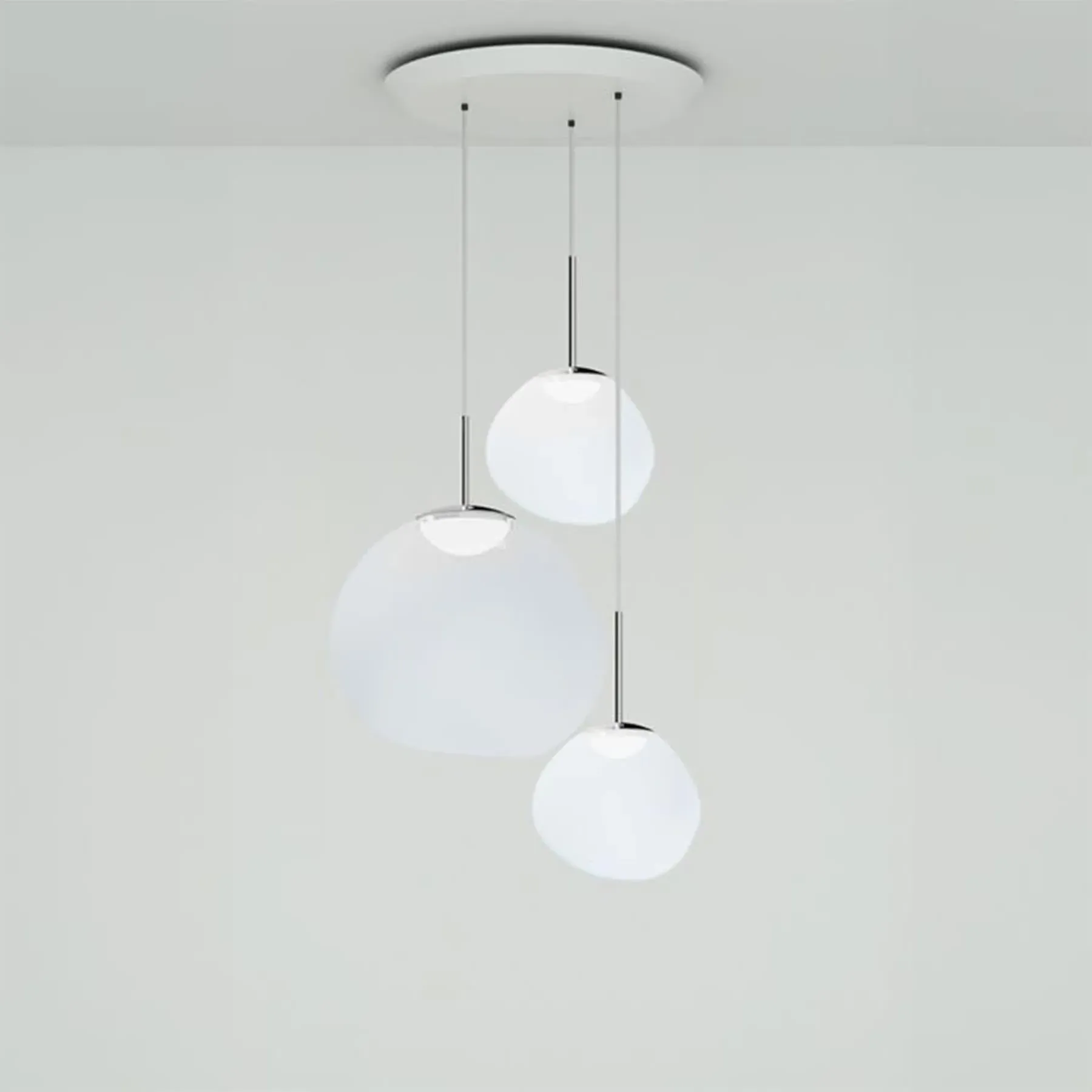 Melt Trio Round LED Pendant Light System - Chrome