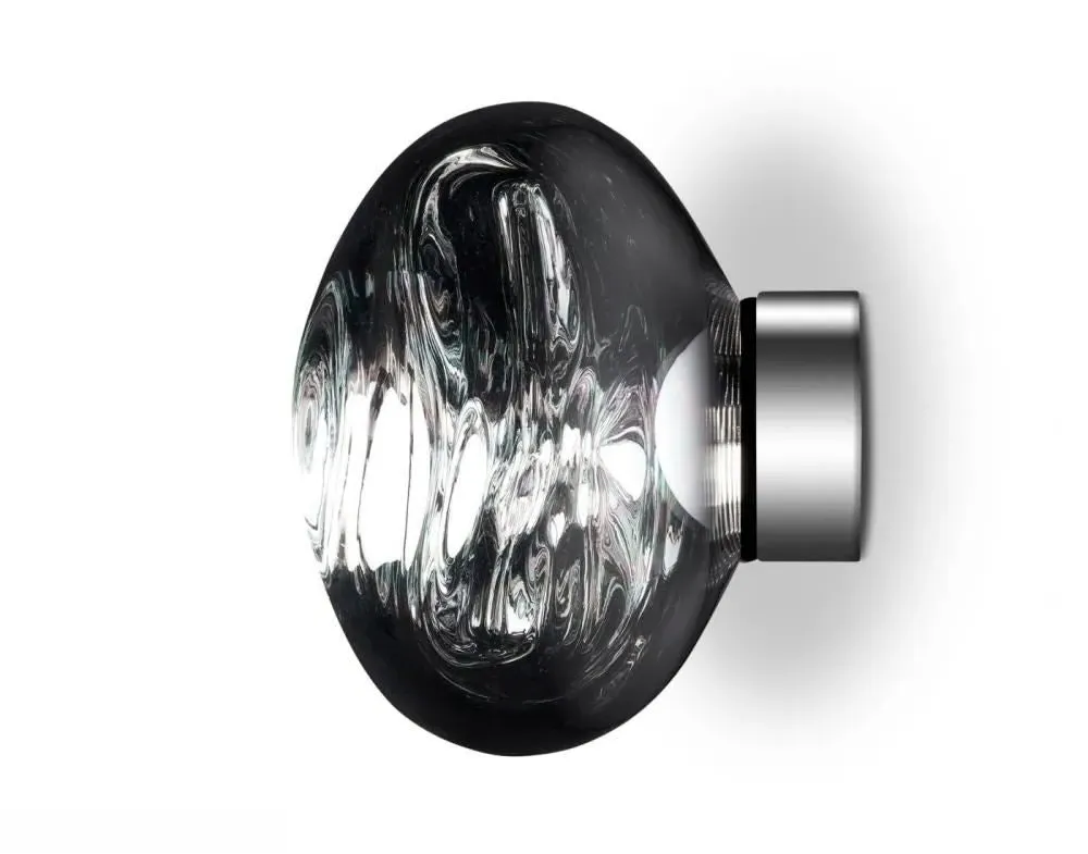 Mini LED Wall Light with Glass Shade - Chrome image