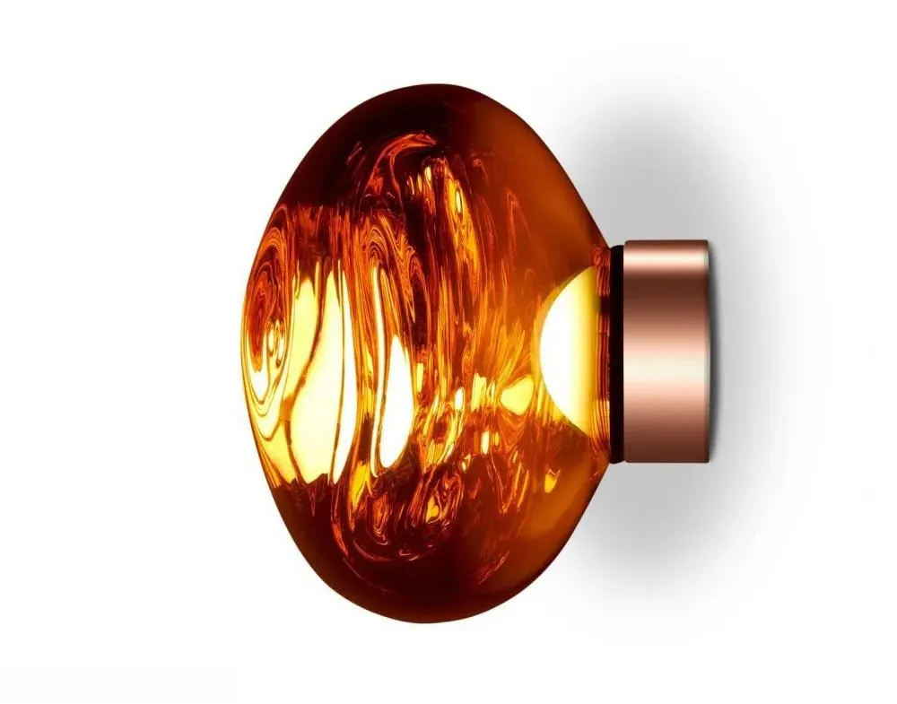 Mini LED Wall Light with Glass Shade - Copper