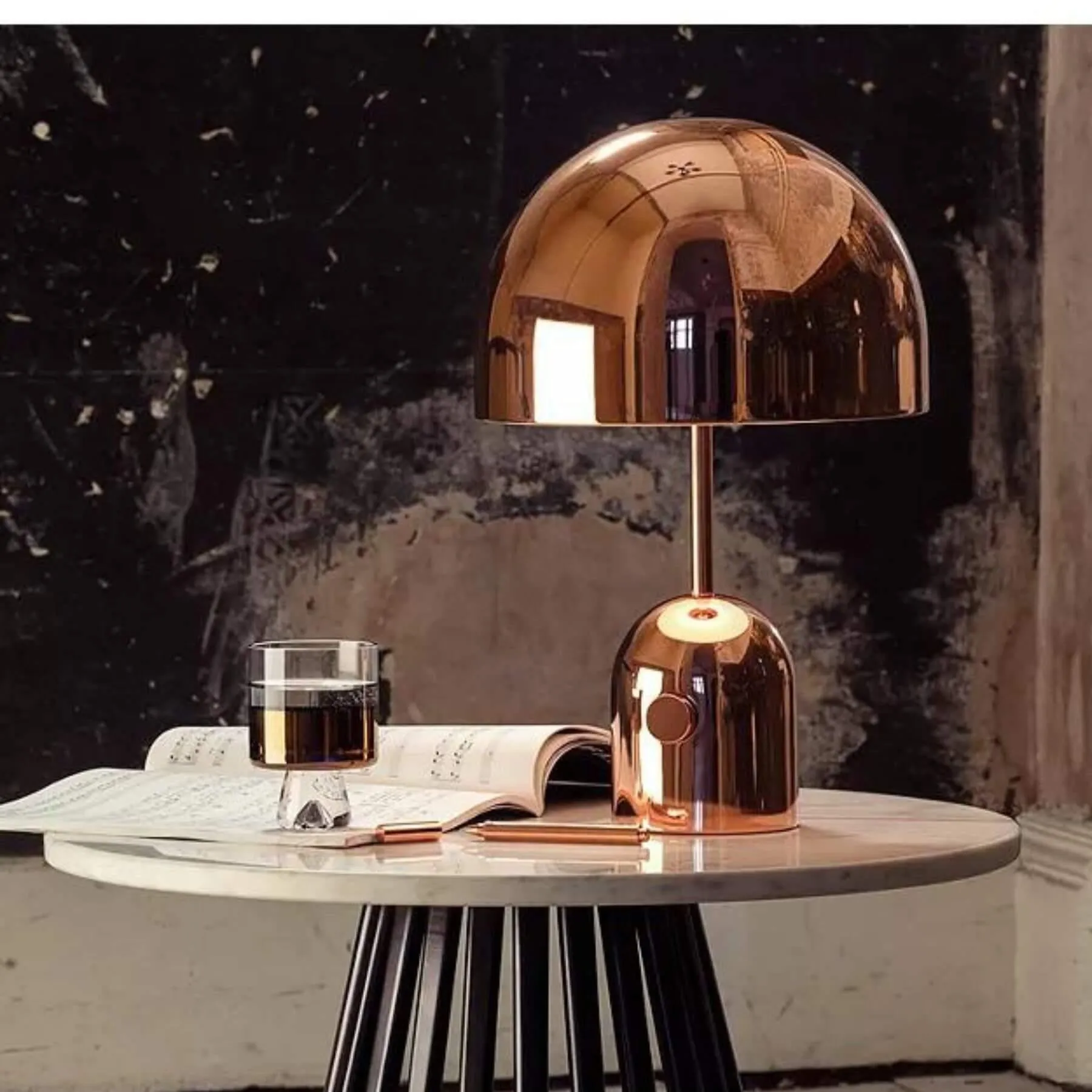 Portable LED Table Lamp - Gold, Metal