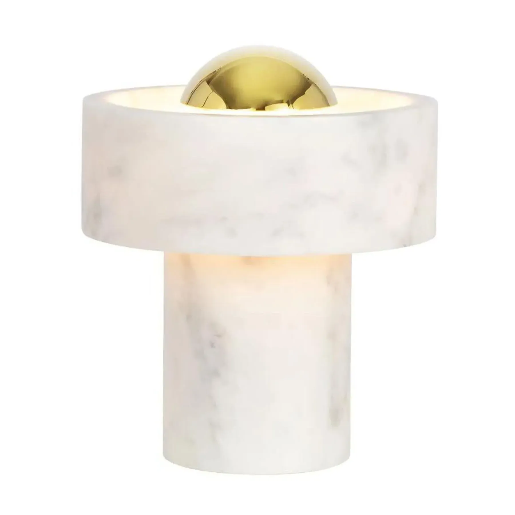 Portable LED Table Lamp - White, Marble
