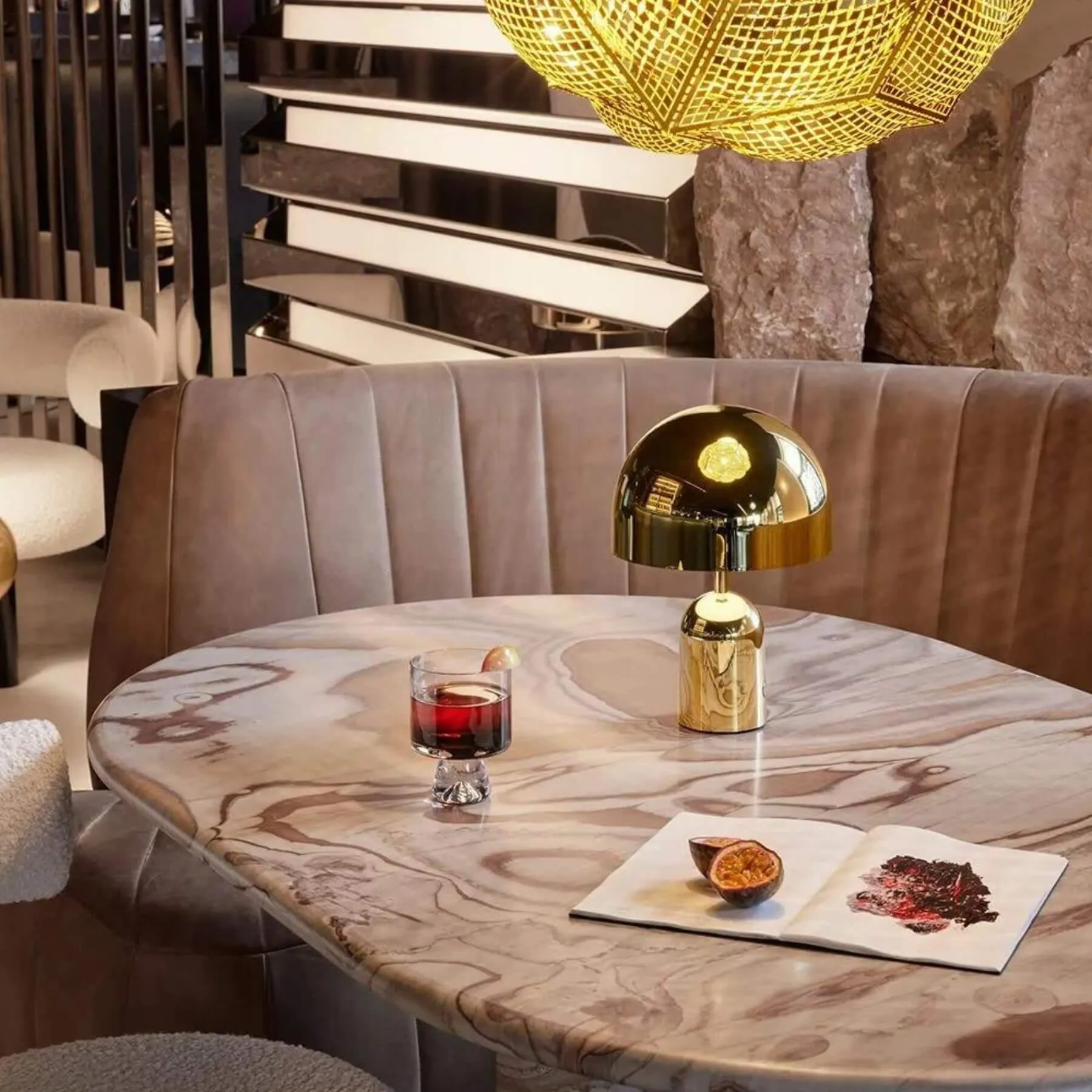 Portable LED Table Lamp with Dimmer - Taupe