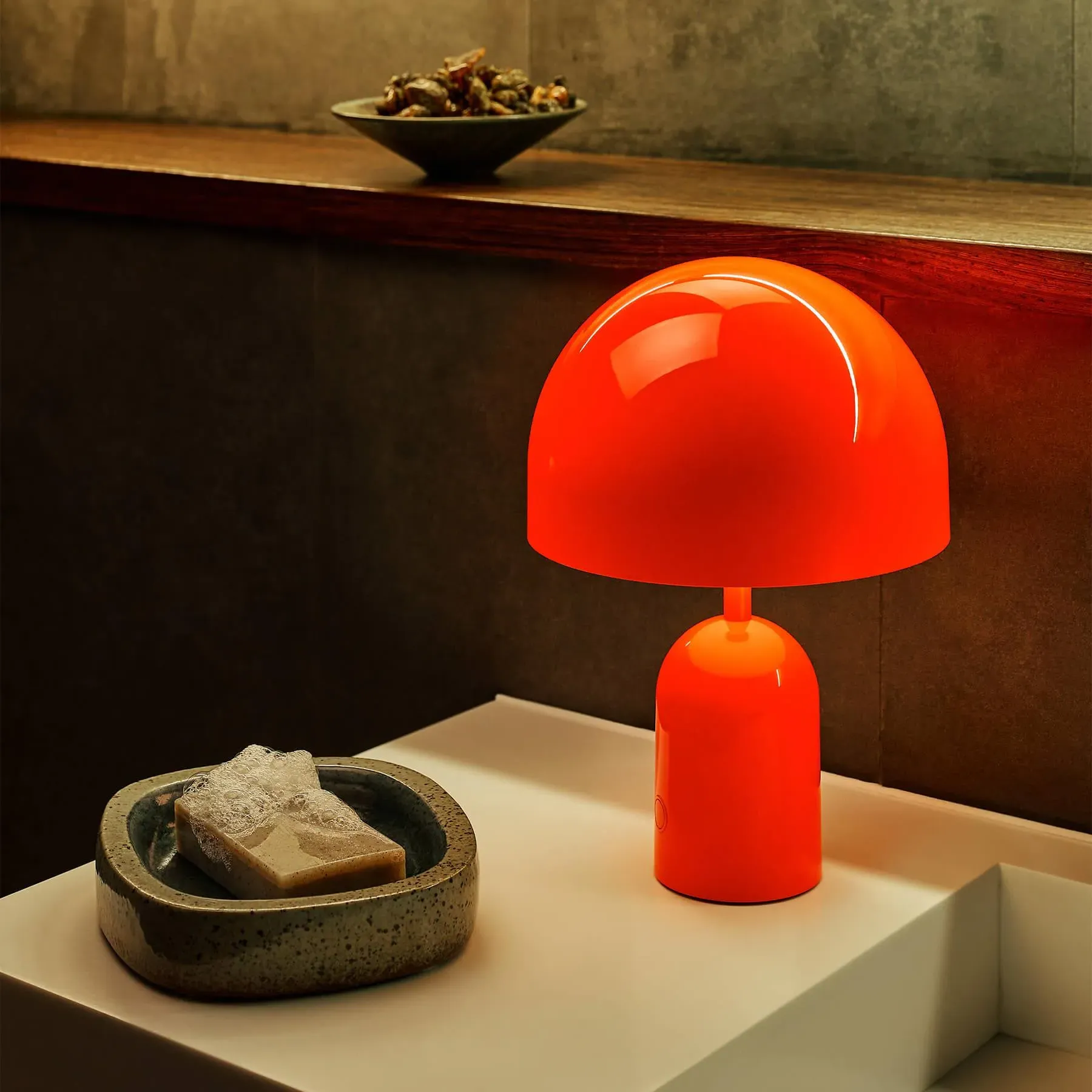 Portable LED Table Lamp with Dimmer - White