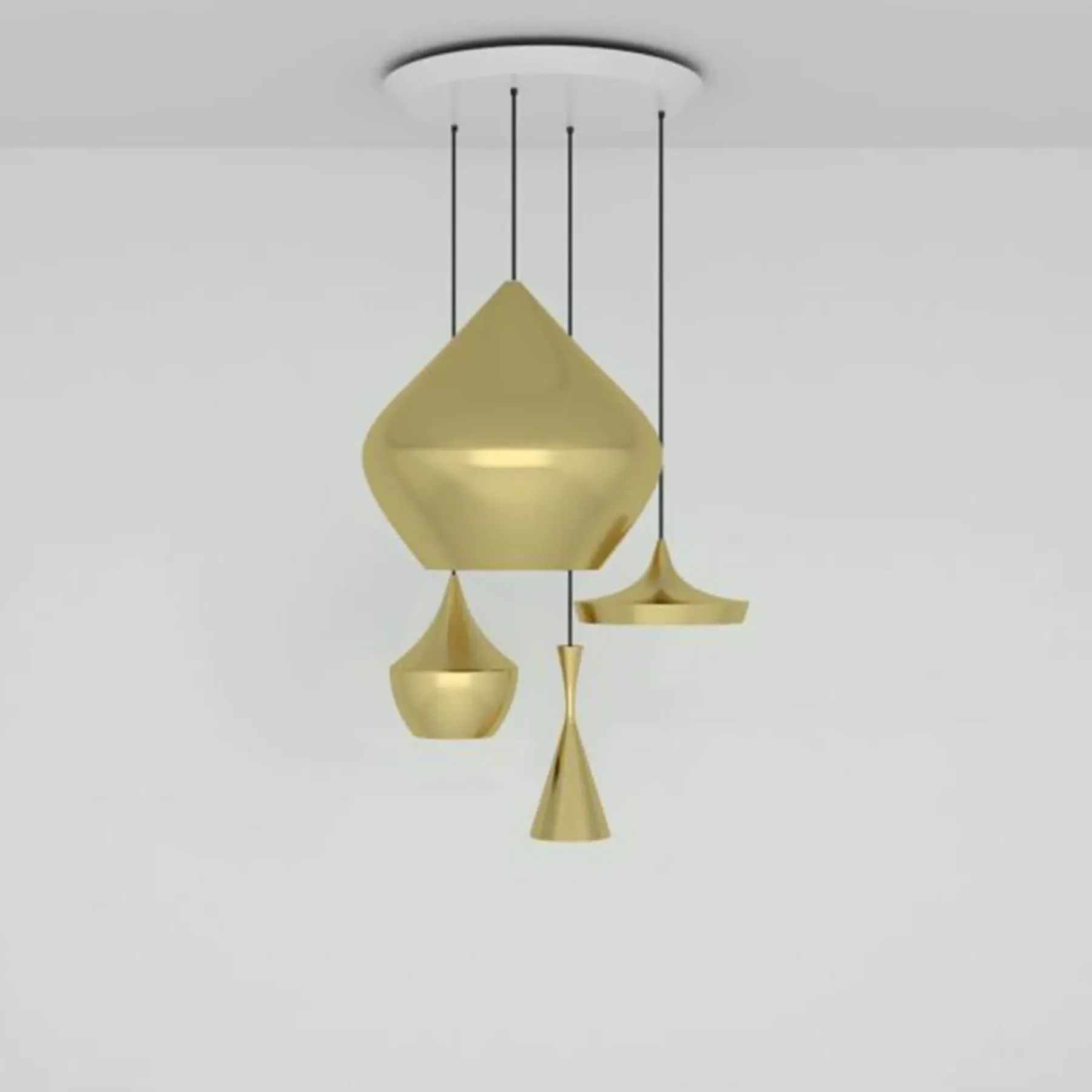 Round LED Pendant Light System - Black