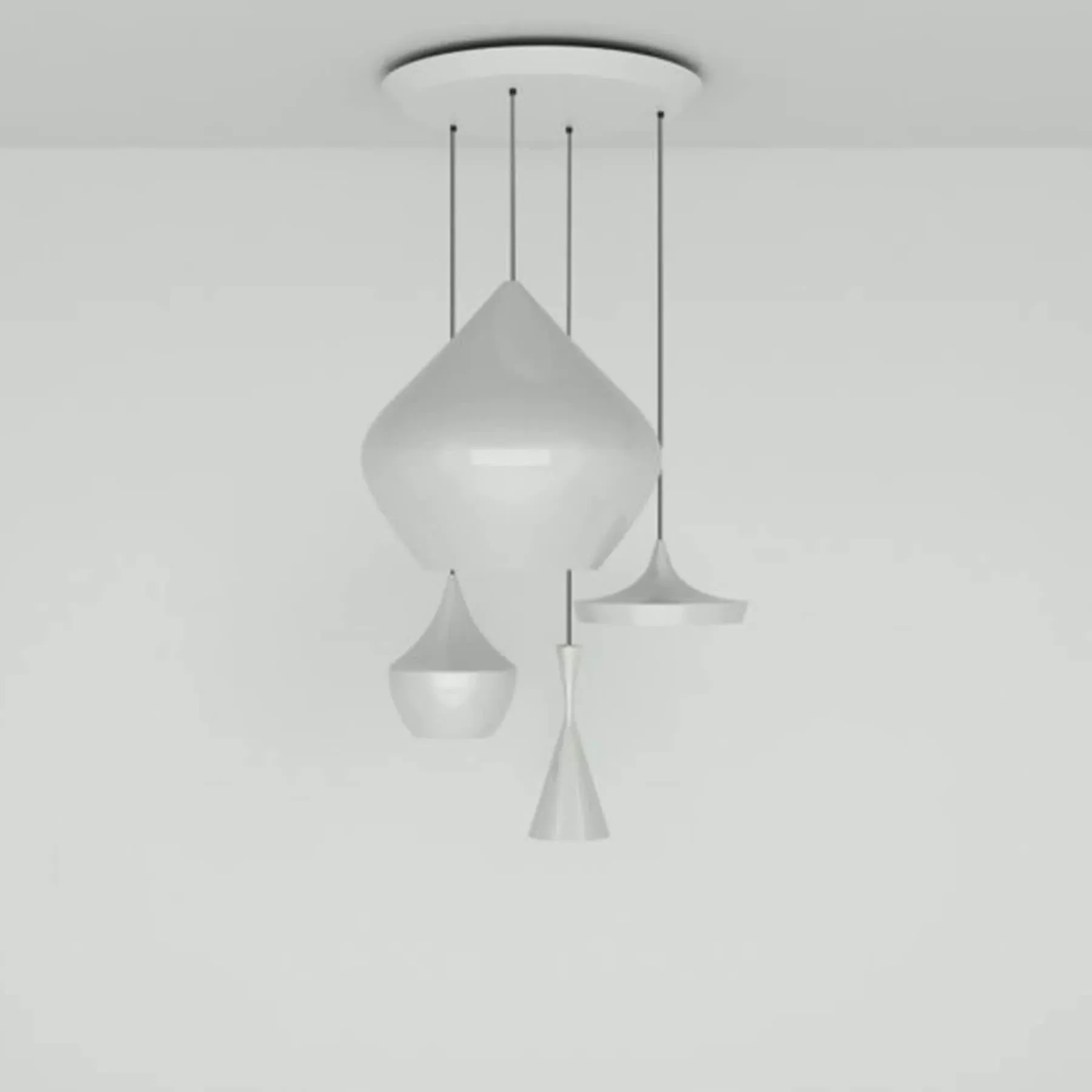 Round LED Pendant Light System - White