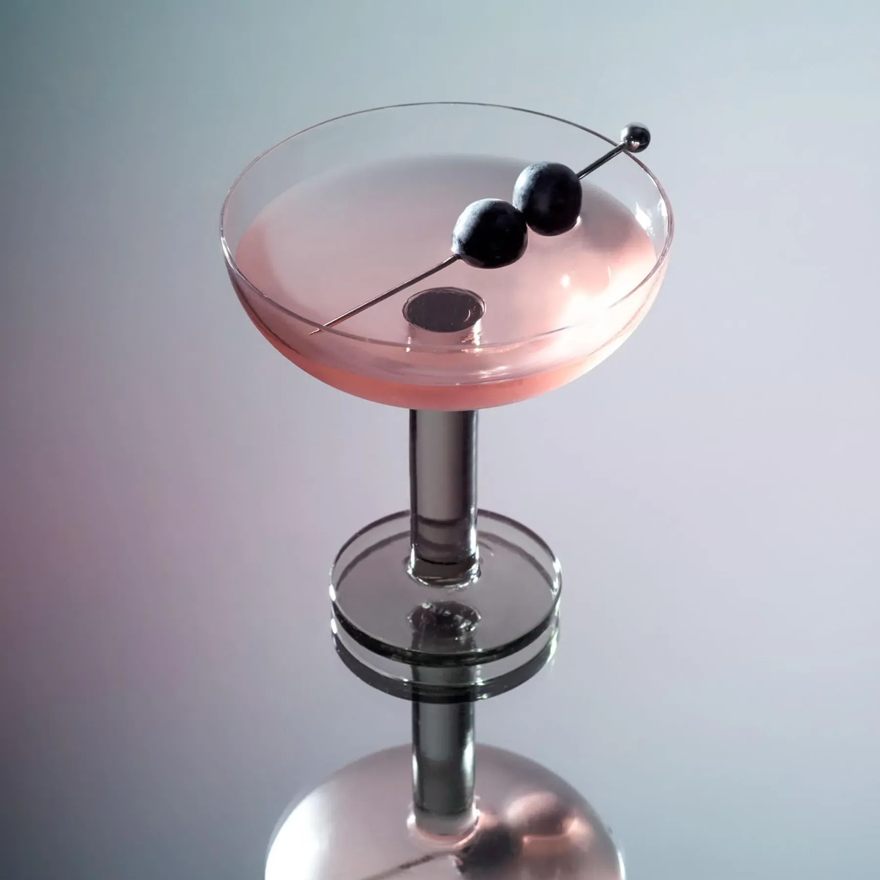 Set of 2 Coupe Glasses - Smoke, Mouth-Blown Glass