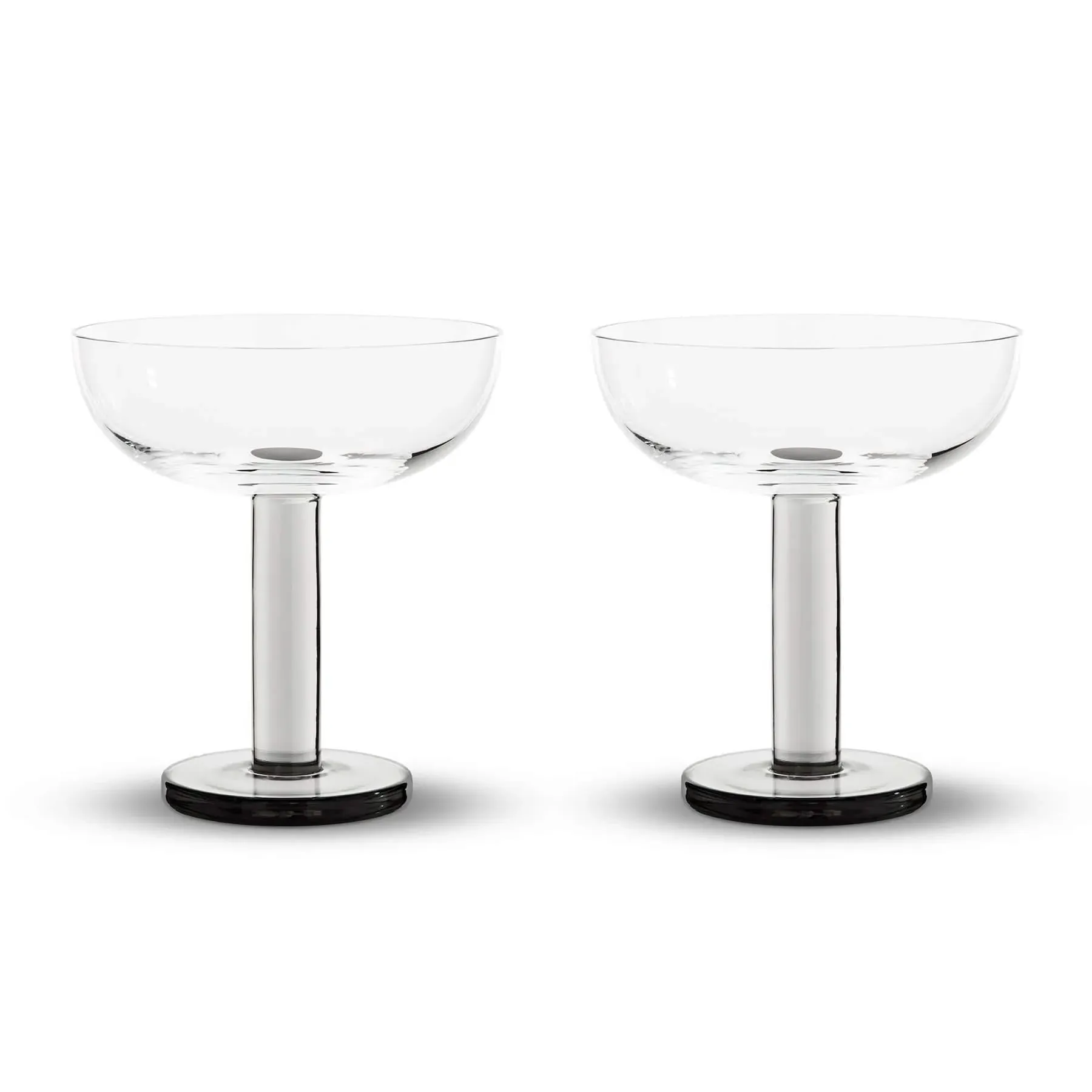 Set of 2 Coupe Glasses - Smoke, Mouth-Blown Glass image