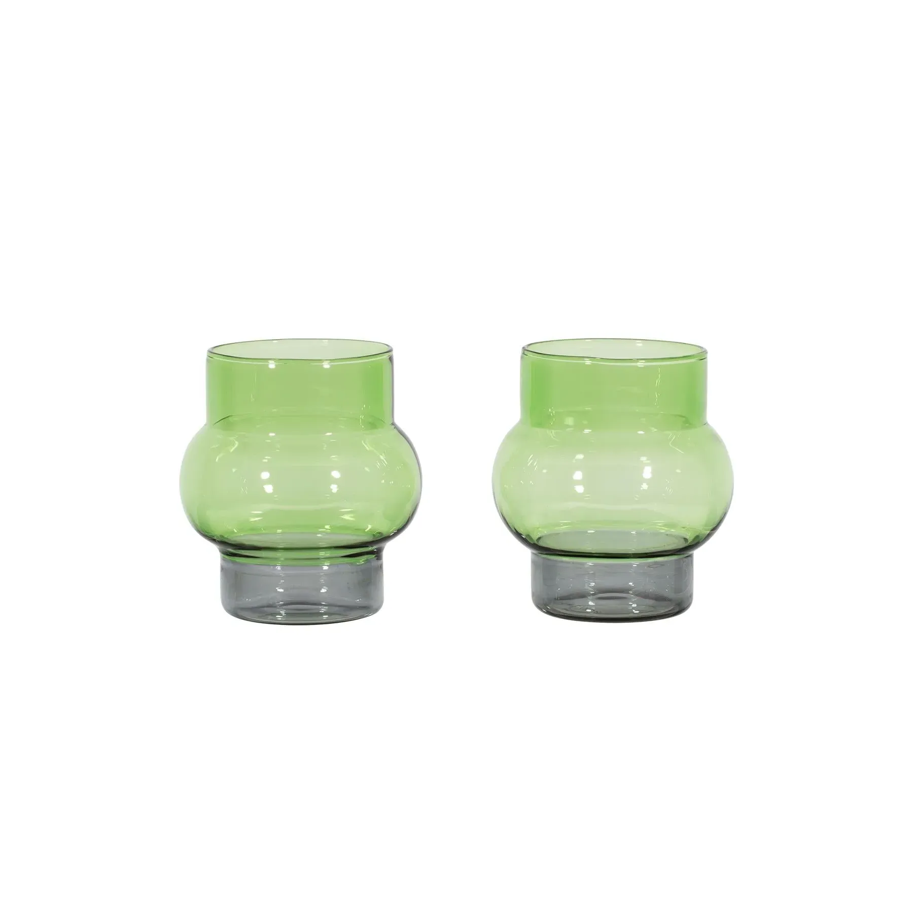 Set of 2 Short Glasses - Green, Borosilicate image