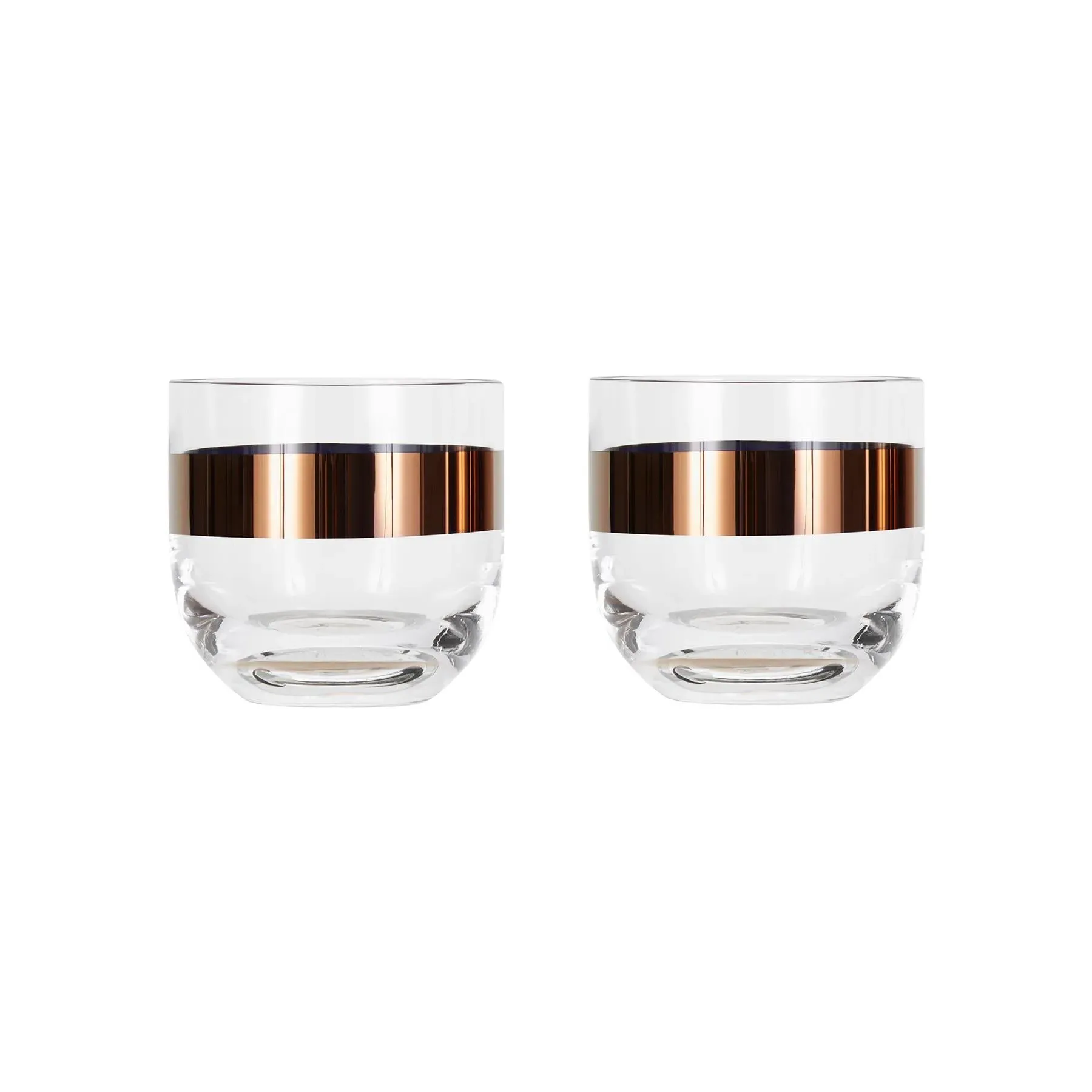 Set of 2 Whiskey Glasses - Copper, Glass