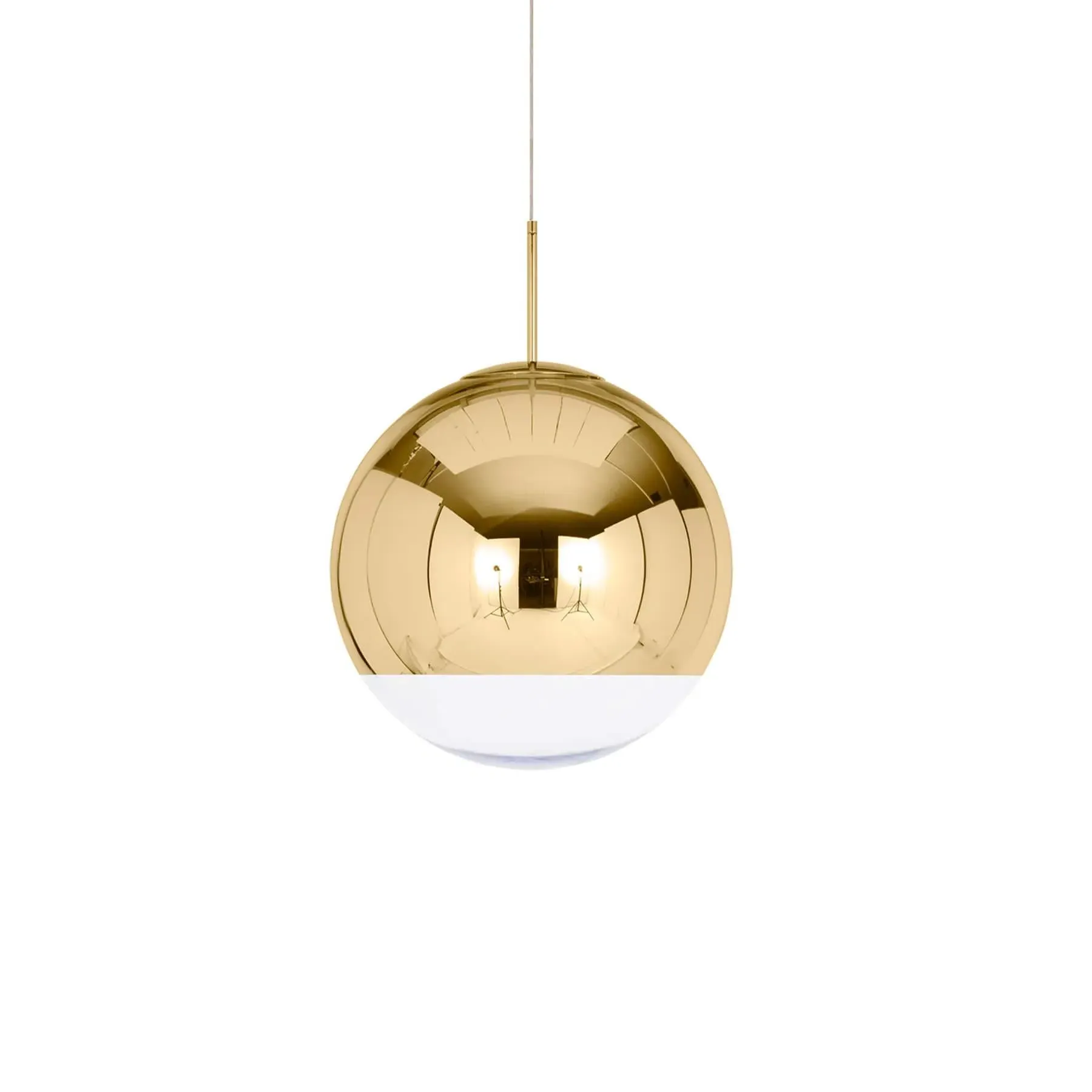 Small Mirror Ball Pendant Light - Gold, Metal