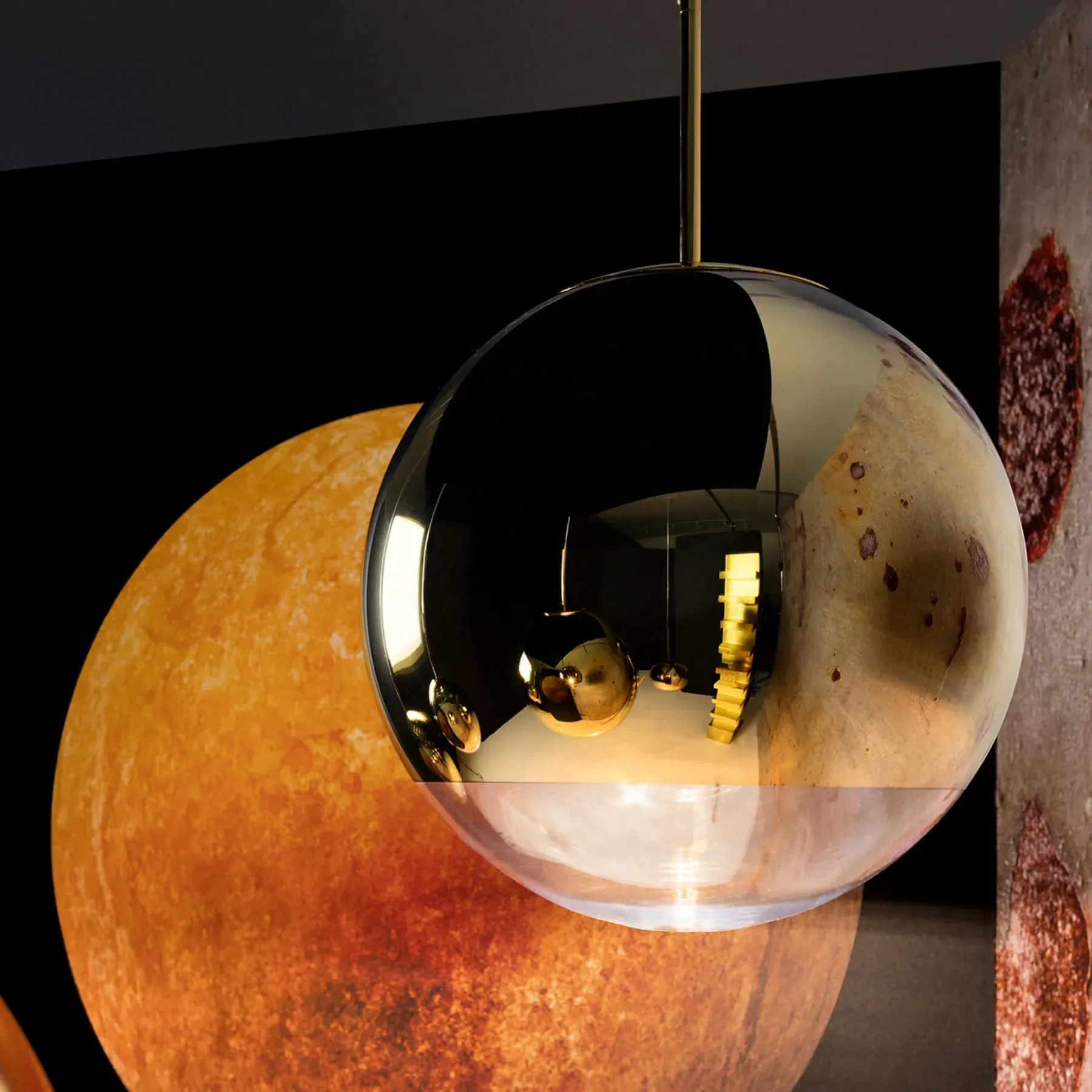 Small Mirror Ball Pendant Light - Silver, Metal