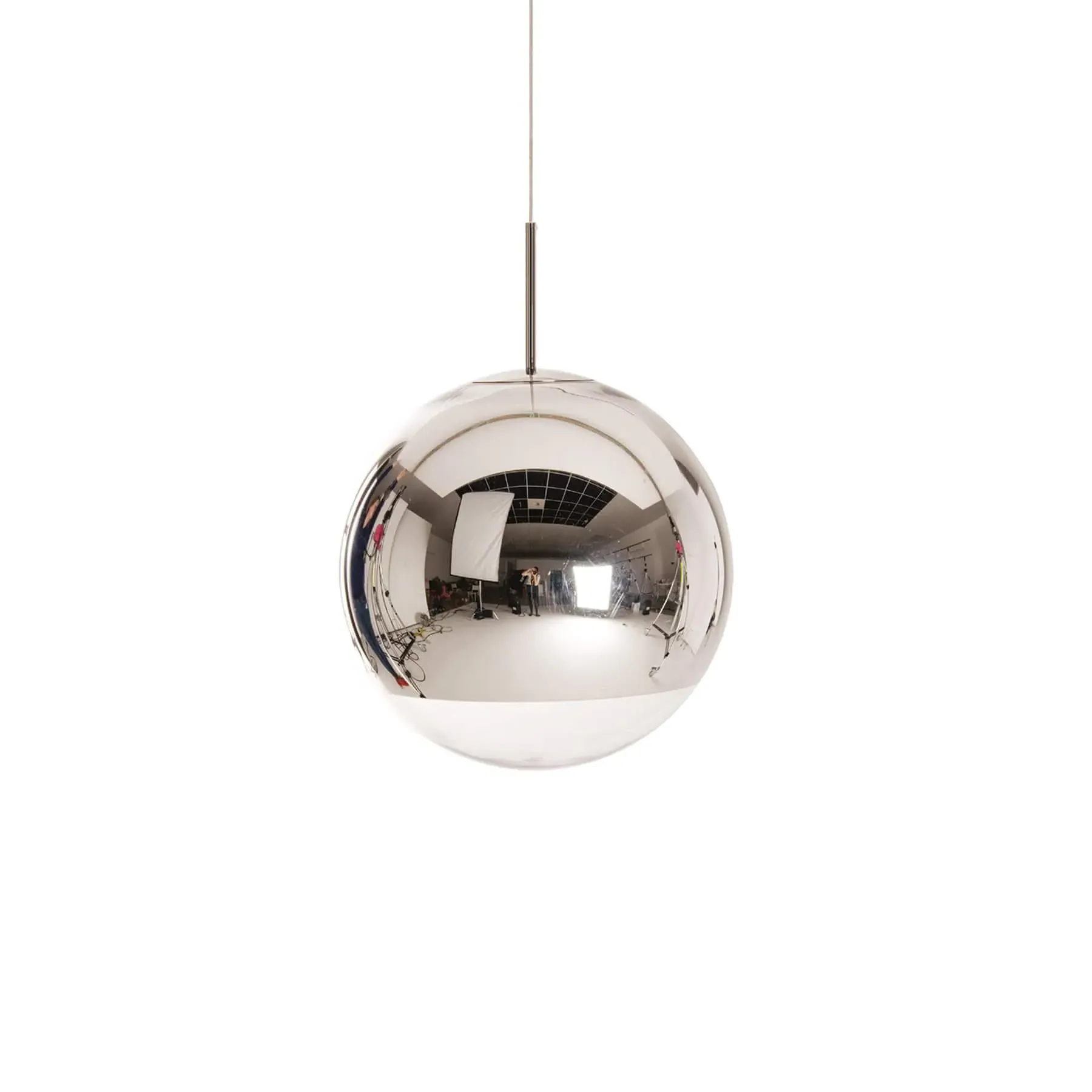 Small Mirror Ball Pendant Light - Silver, Metal image