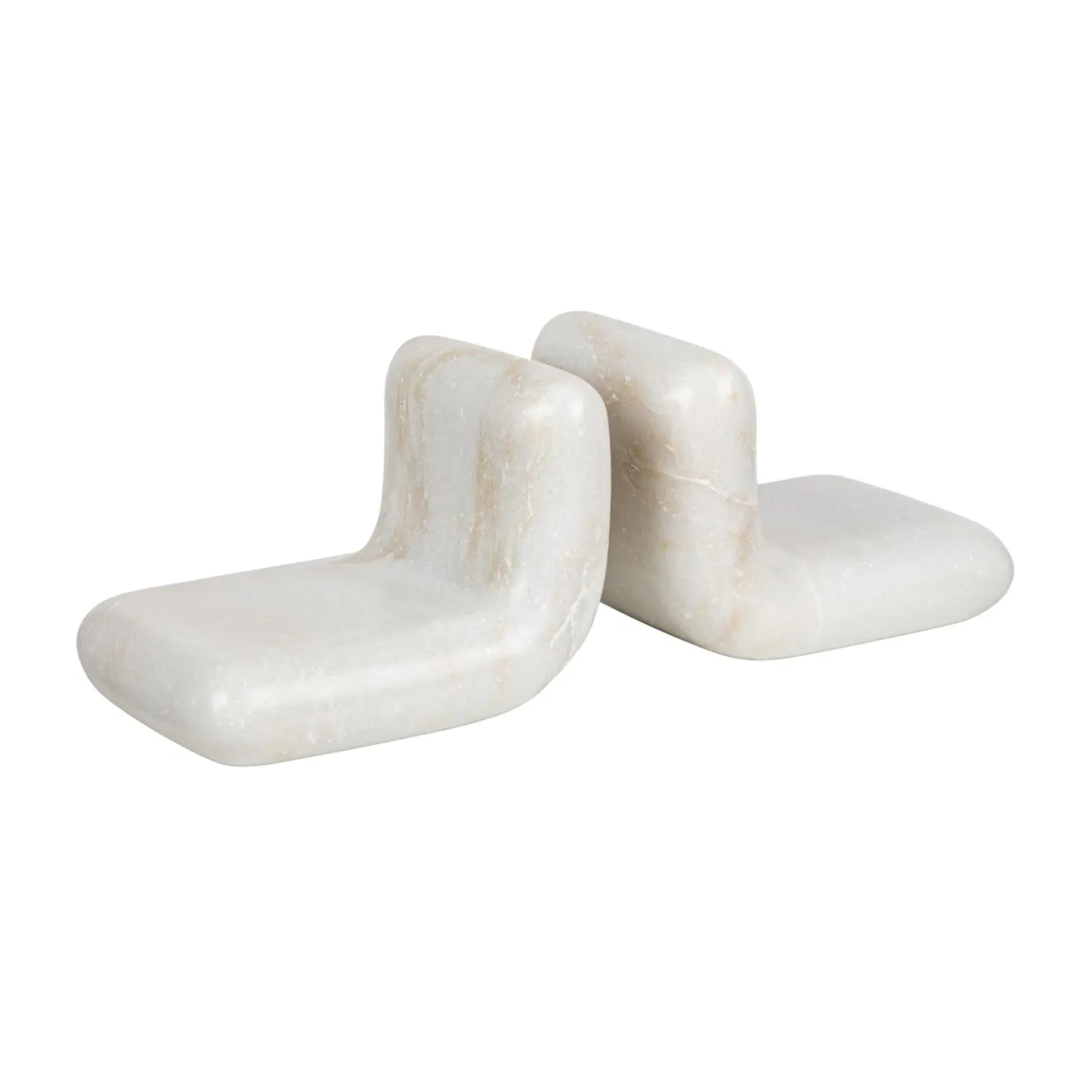 Stone Bookends Set - White, Marble image