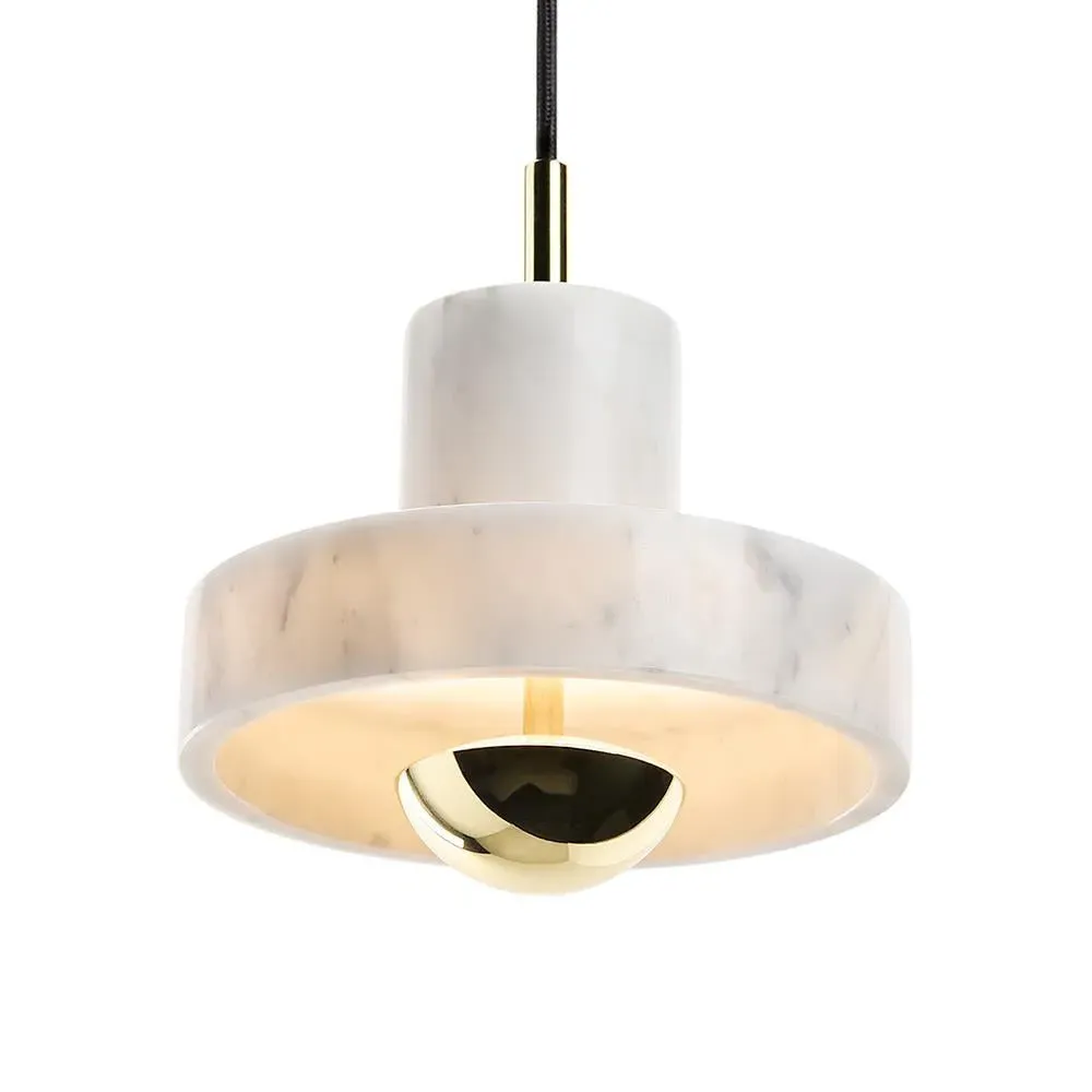 Stone Pendant Light - White, Marble