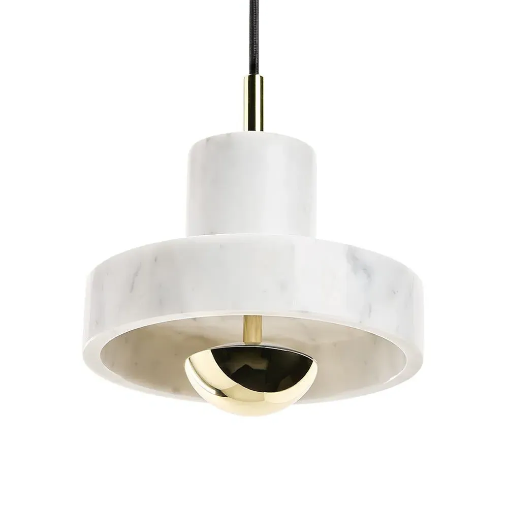 Stone Pendant Light - White, Marble