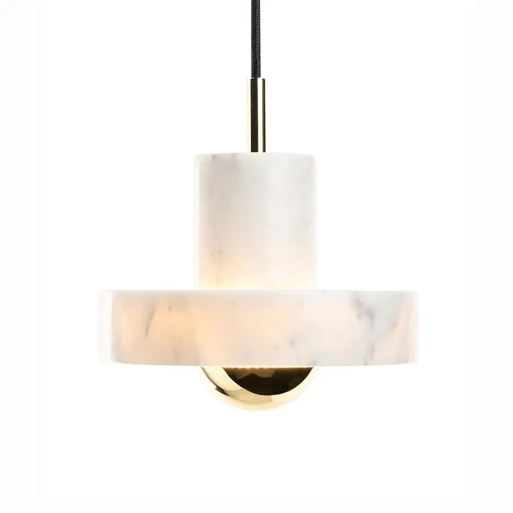 Stone Pendant Light - White, Marble