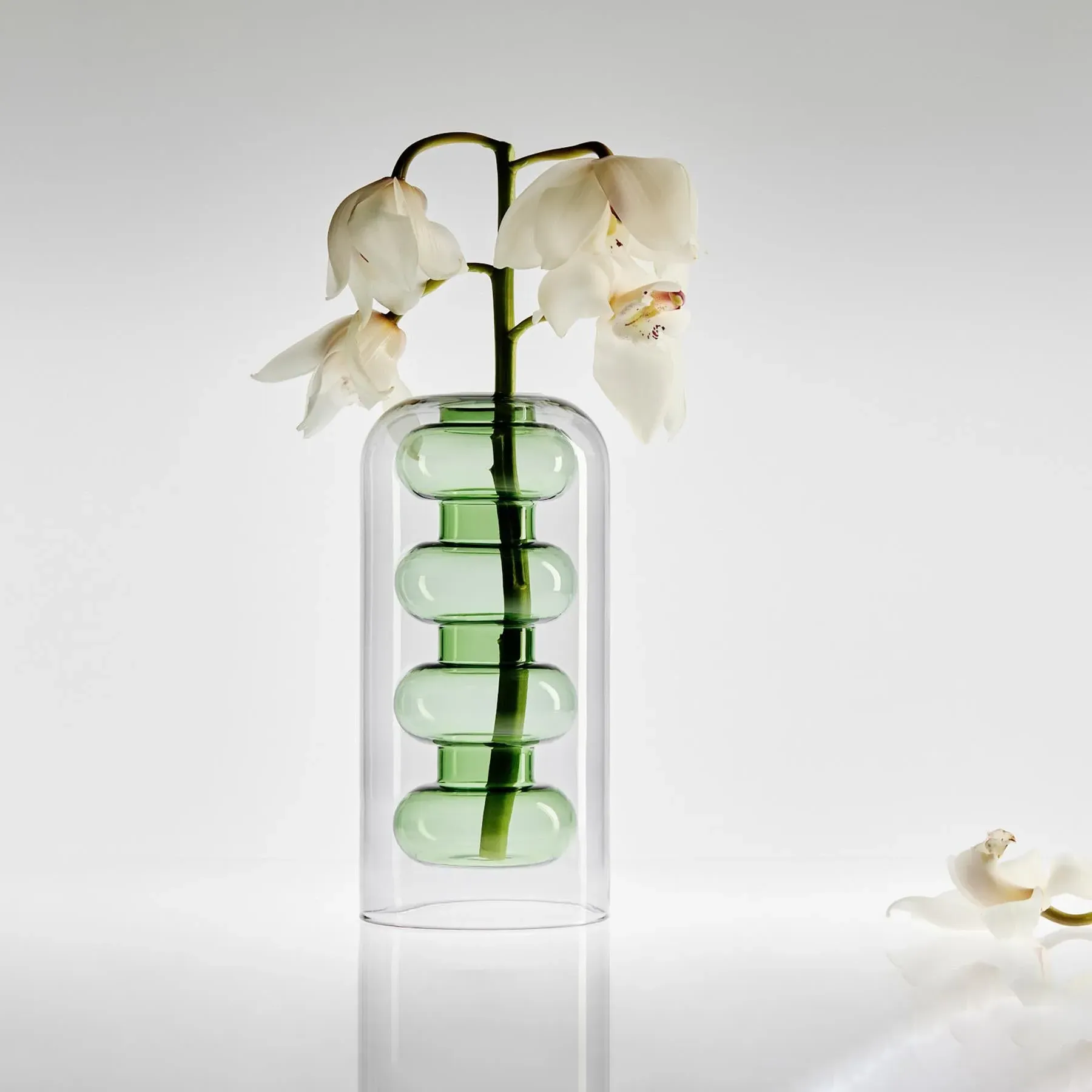 Tall Vase - Green, Borosilicate Glass