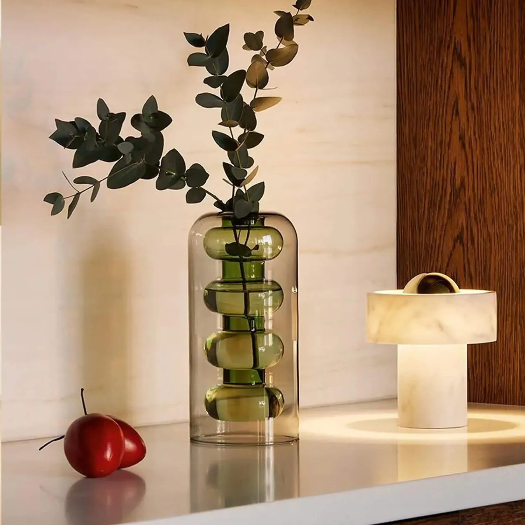 Tall Vase - Green, Borosilicate Glass