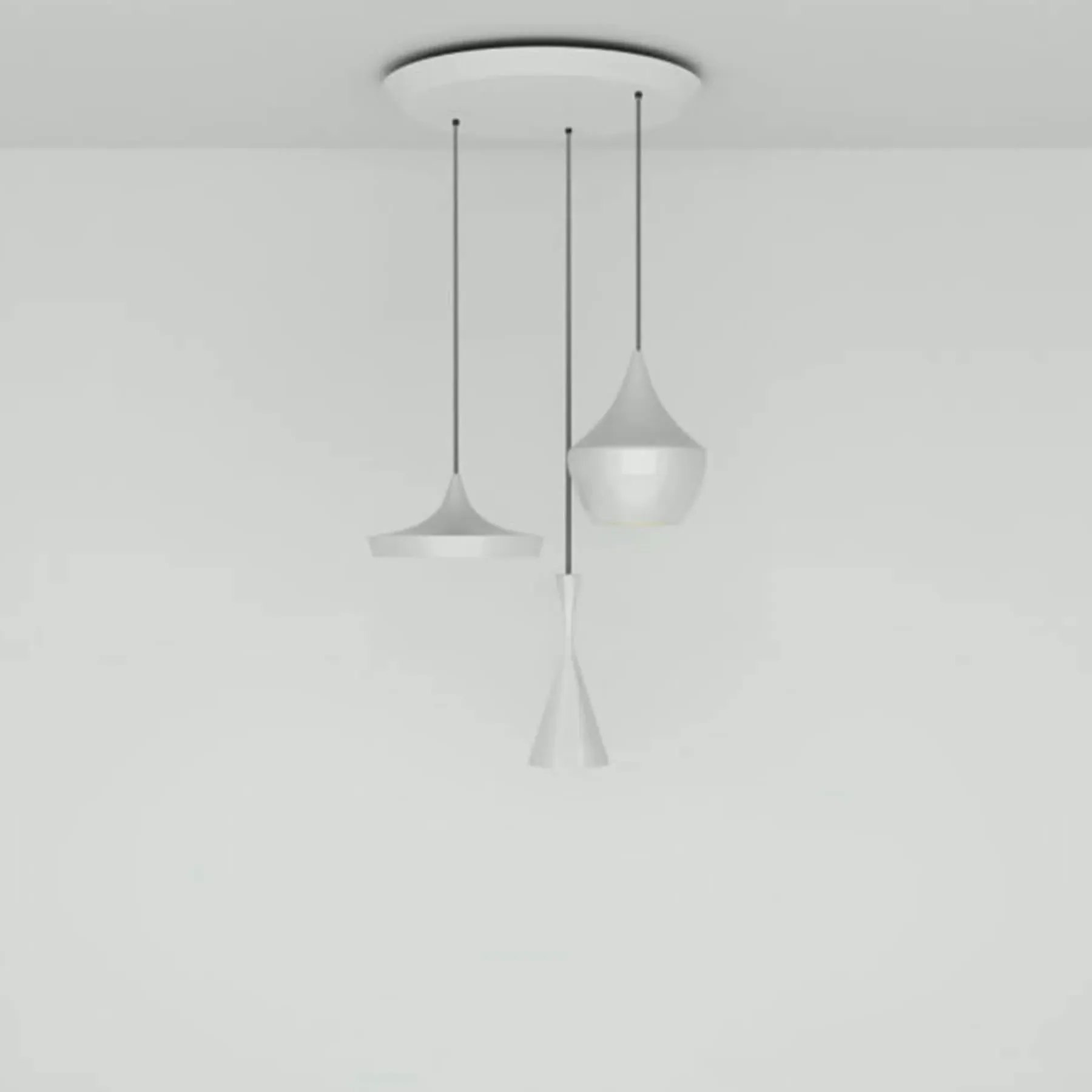 Trio Round LED Pendant Light System - Black