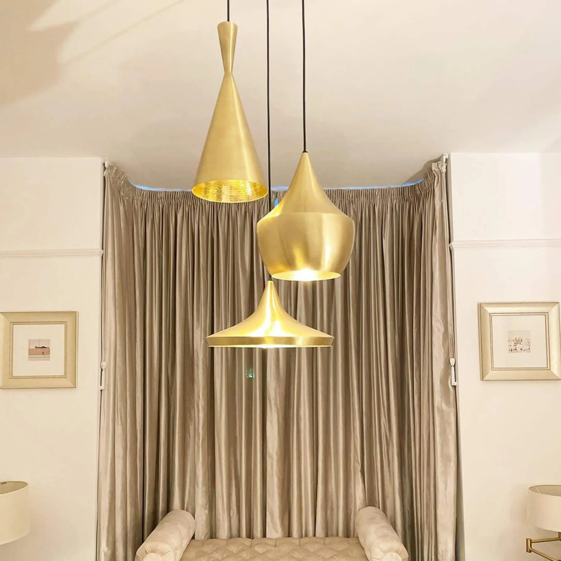 Trio Round LED Pendant Light System - Brass