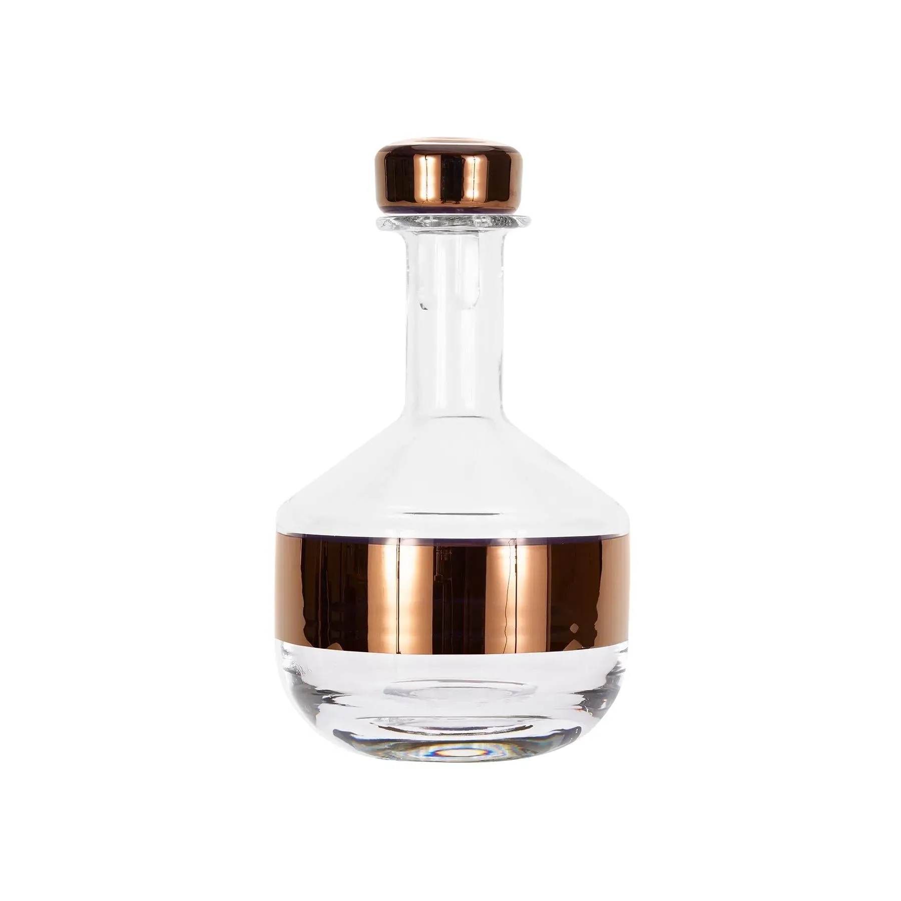 Whiskey Decanter with Etched Logo - Black, Glass