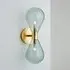 Cintola Twin Wall Light - Satin Gold, Smoke Grey Glass