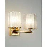 Double Wall Light with Diffuser - Gold, Glass