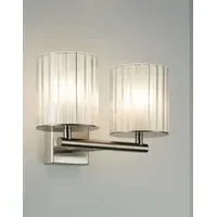 Double Wall Light with Diffuser - Nickel, Glass