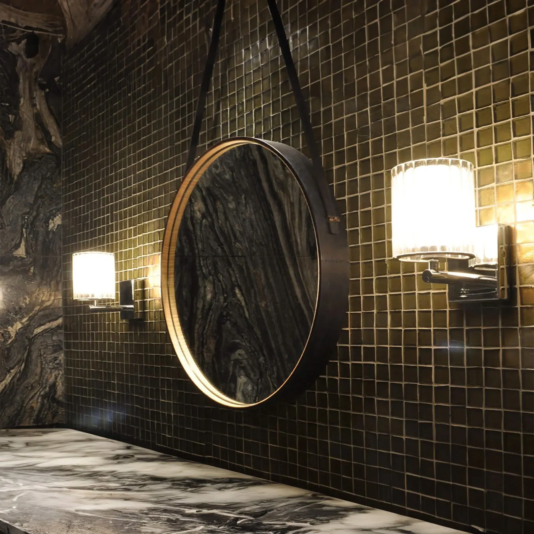 Flute Bathroom Wall Light - Polished Gold