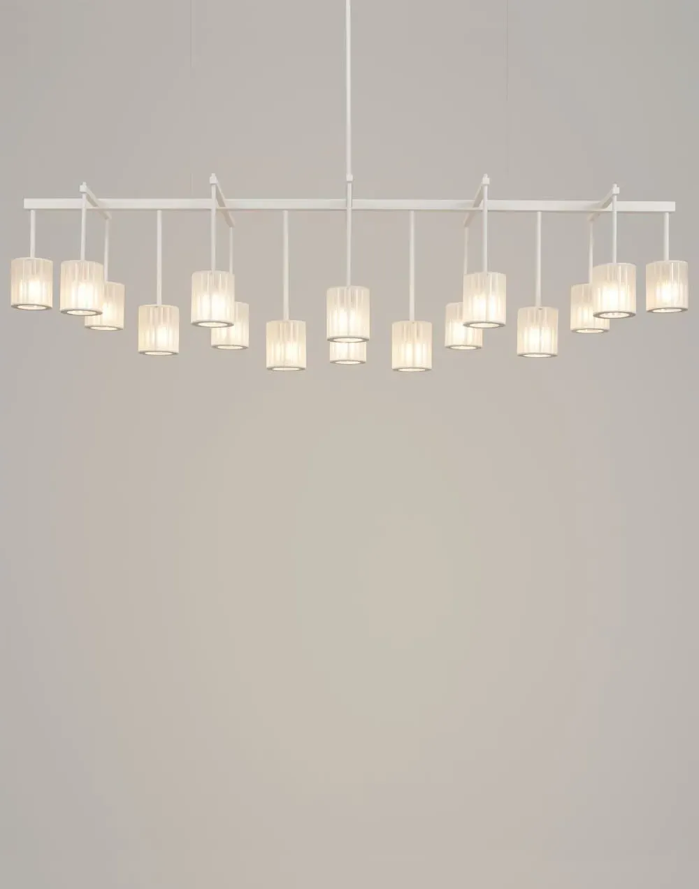 Flute Beam 13-Light Chandelier - Smoke