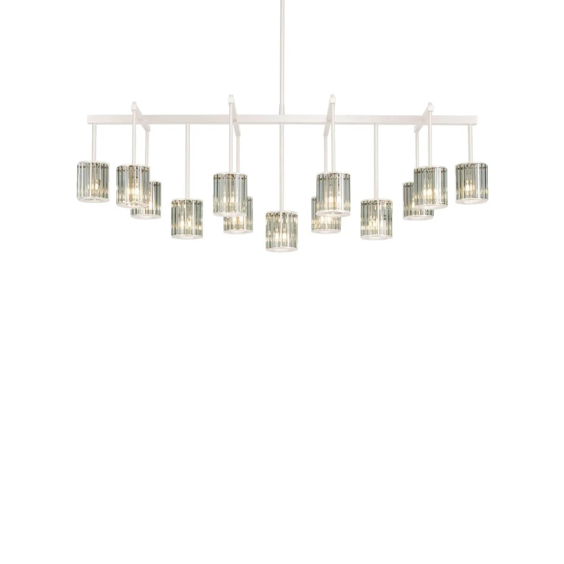 Flute Beam 13-Light Chandelier - Smoke