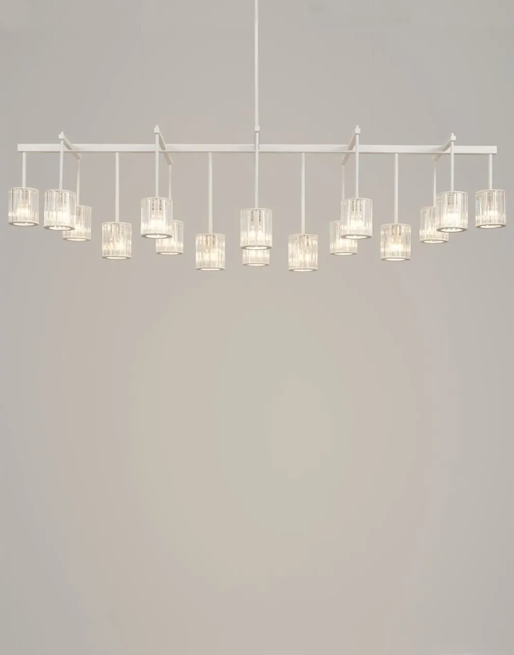 Flute Beam 16-Light Chandelier - Clear