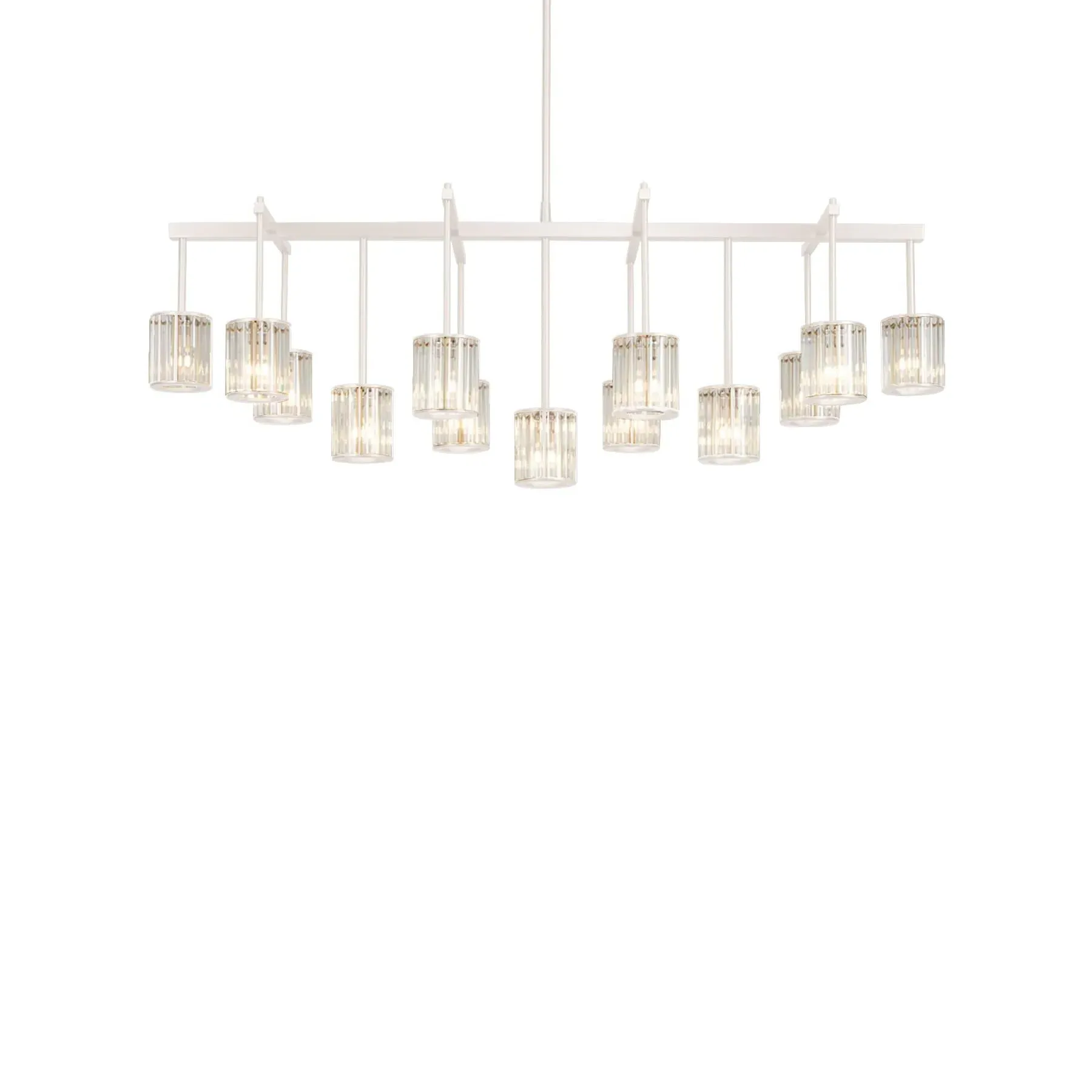 Flute Beam 16-Light Chandelier - Smoke