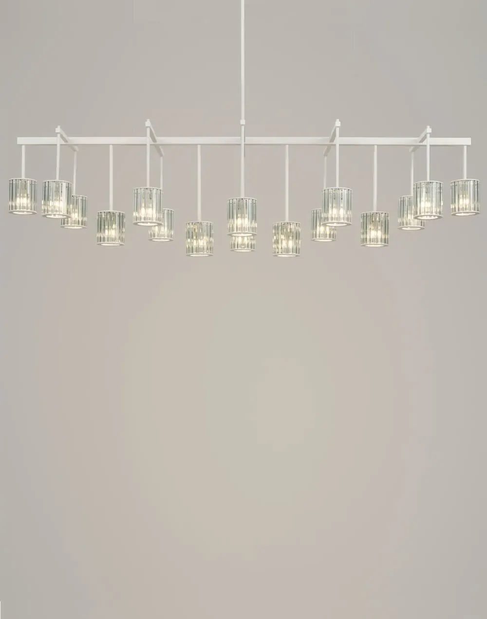 Flute Beam 16-Light Chandelier - Smoke