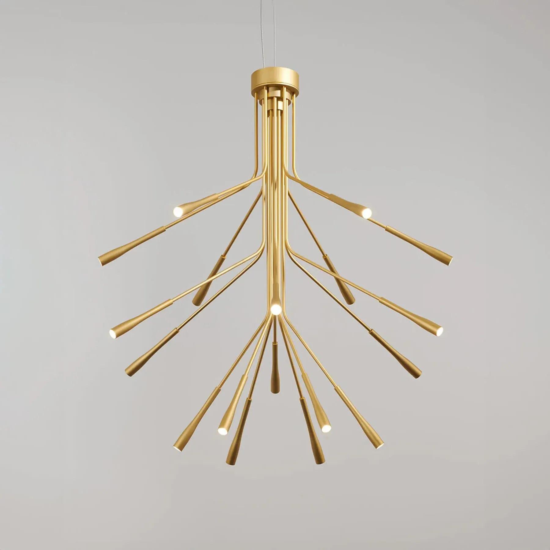 Lightweight Chandelier with Bold Arms - Blue, Aluminium