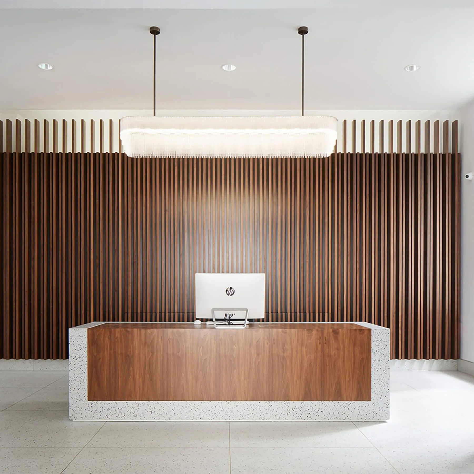 Linear Chandelier with Tiered Glass - Metal