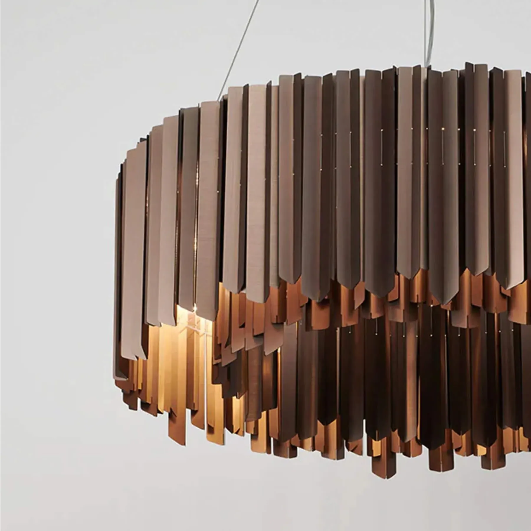 Medium Facet Chandelier with LED - Satin Bronze