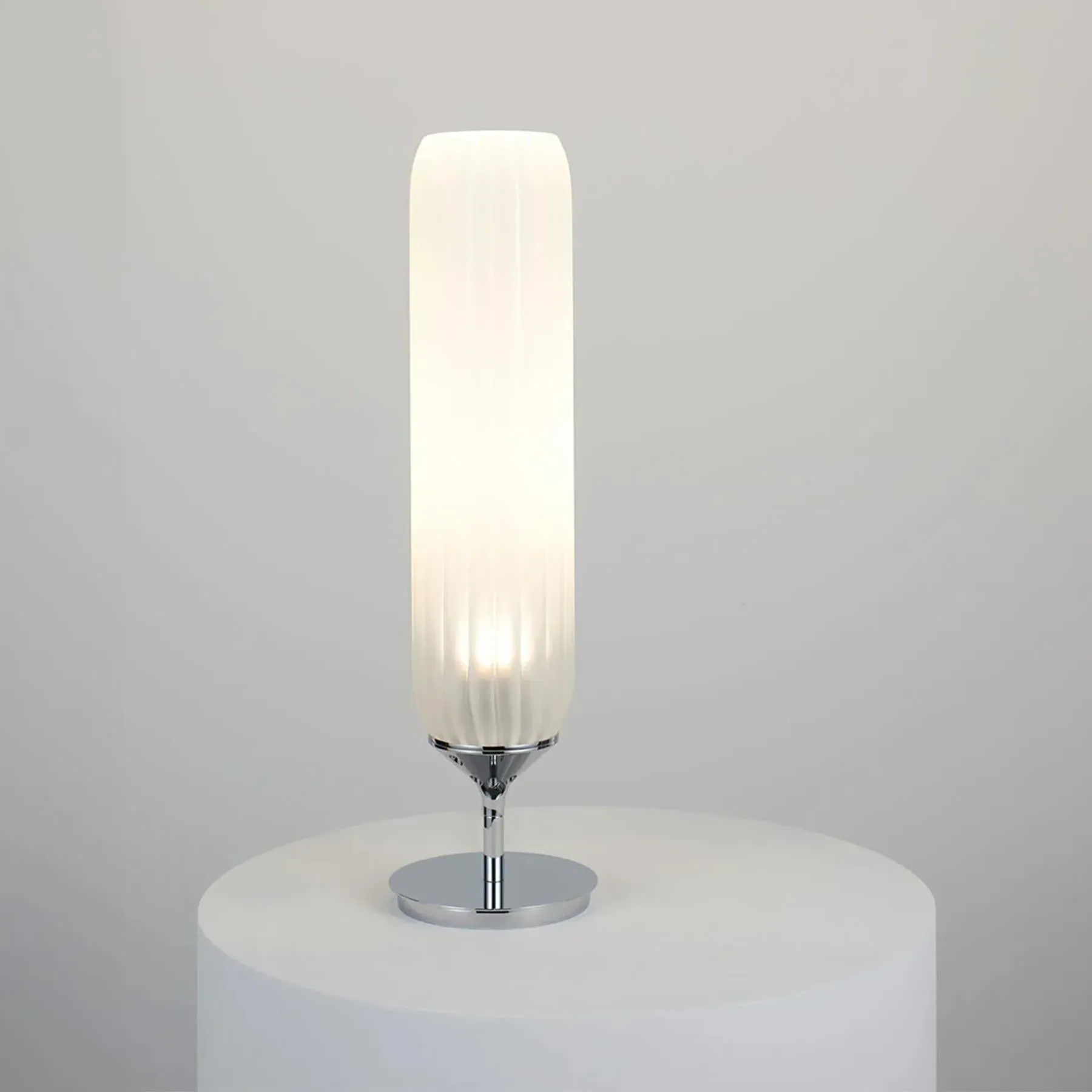 Pod Table Lamp with Glass Diffuser - Nickel